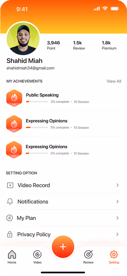 Fitness tracker app profile UI/UX design service