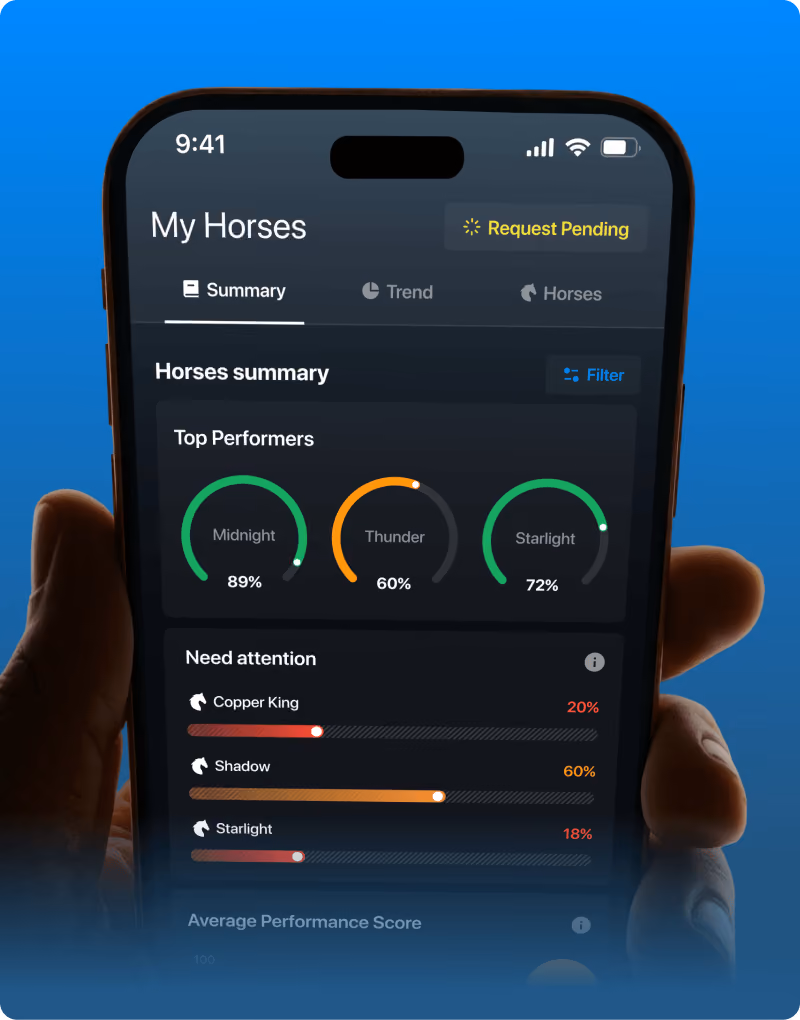 Horse performance tracking ios app design