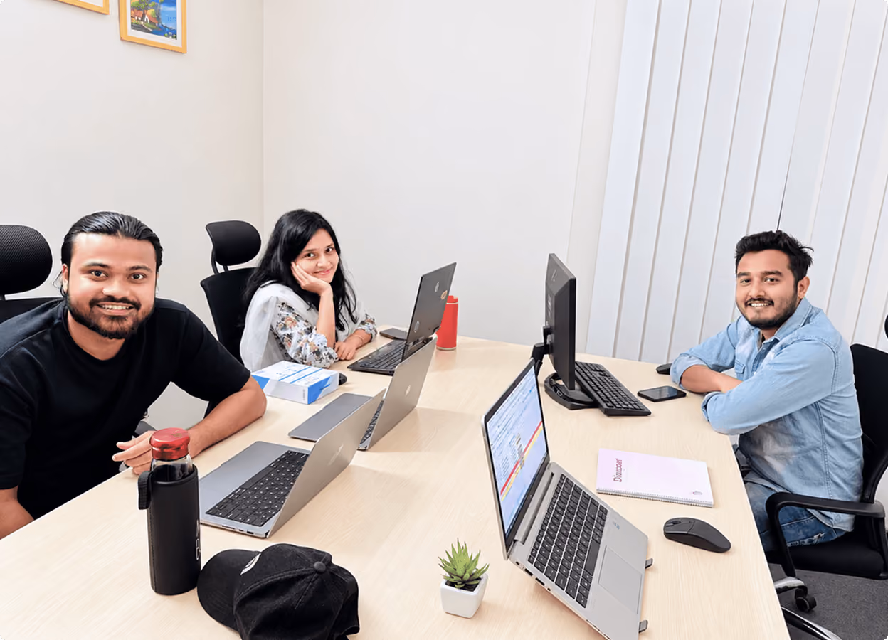 The Wavespace team working together at the office