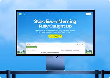 AI SaaS product website built by Wavespace, shown on a desktop monitor