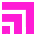 Pink abstract geometric design with three L-shaped lines forming a stepped pattern on a white background.