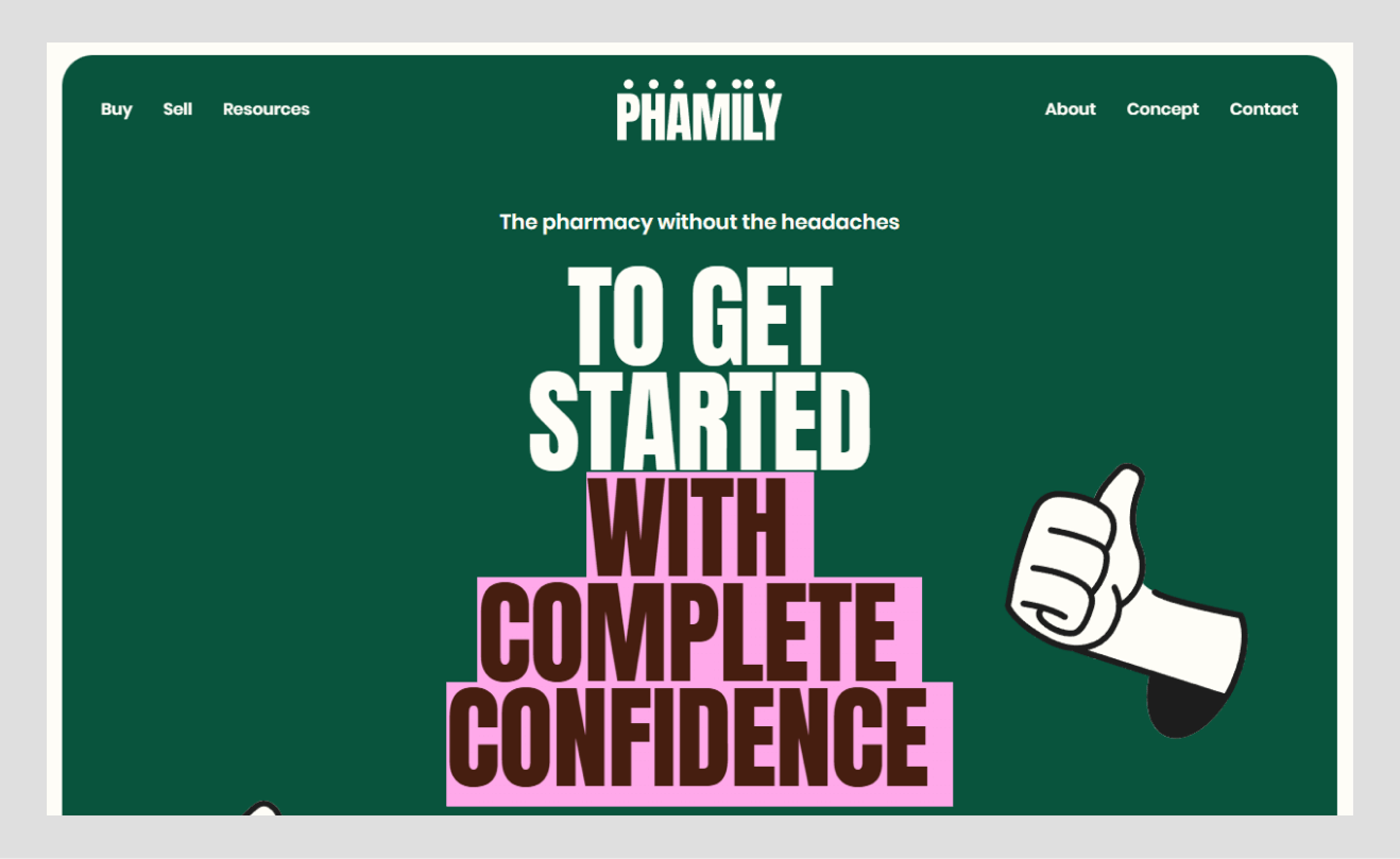 phamily pharma website design example wavespace