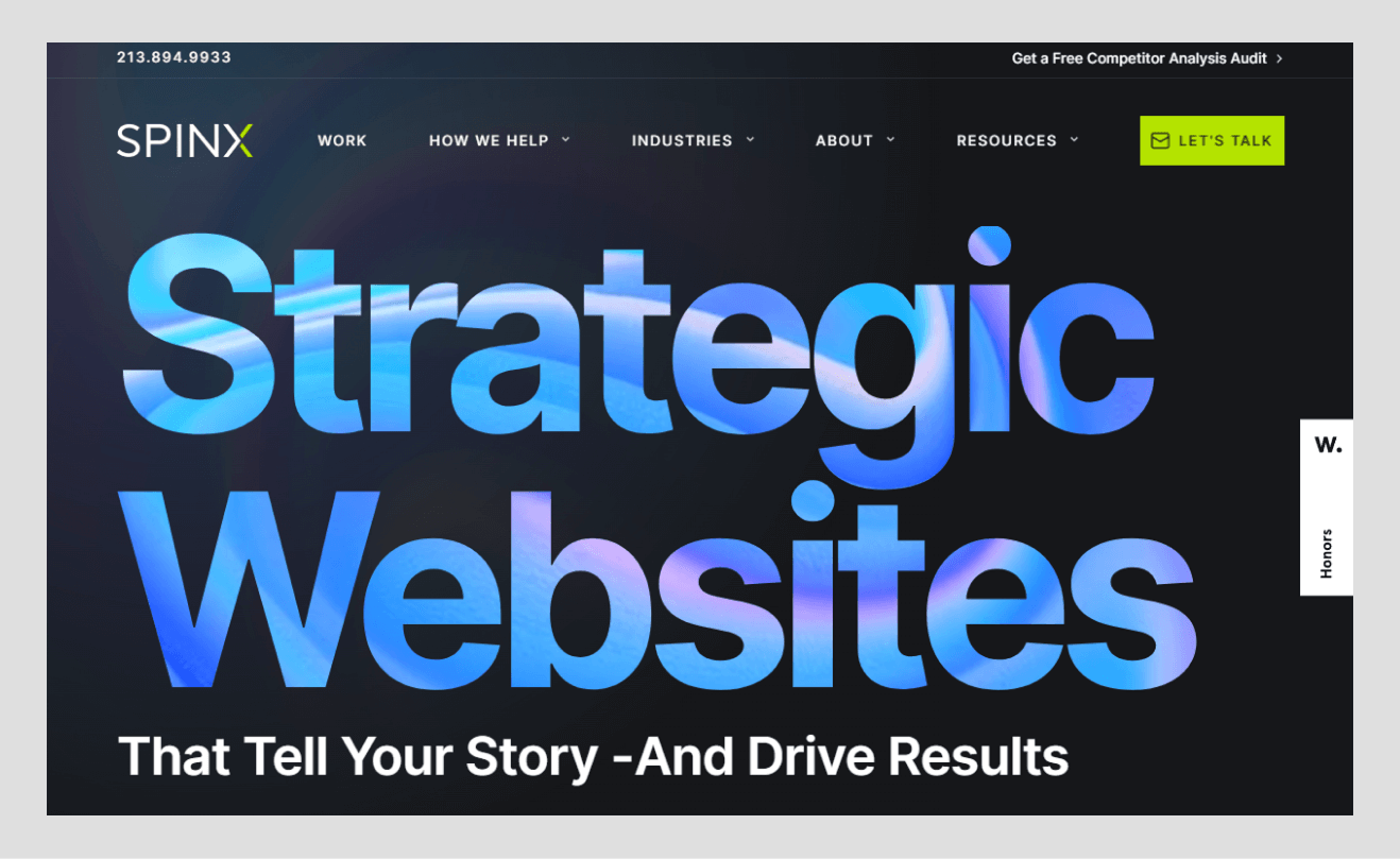 spinx digital website design example wavespace