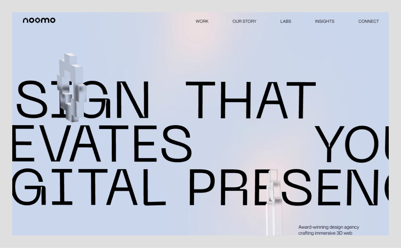 noomy agency website design example wavespace