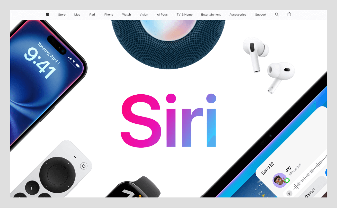 apple siri website design example of wavespace