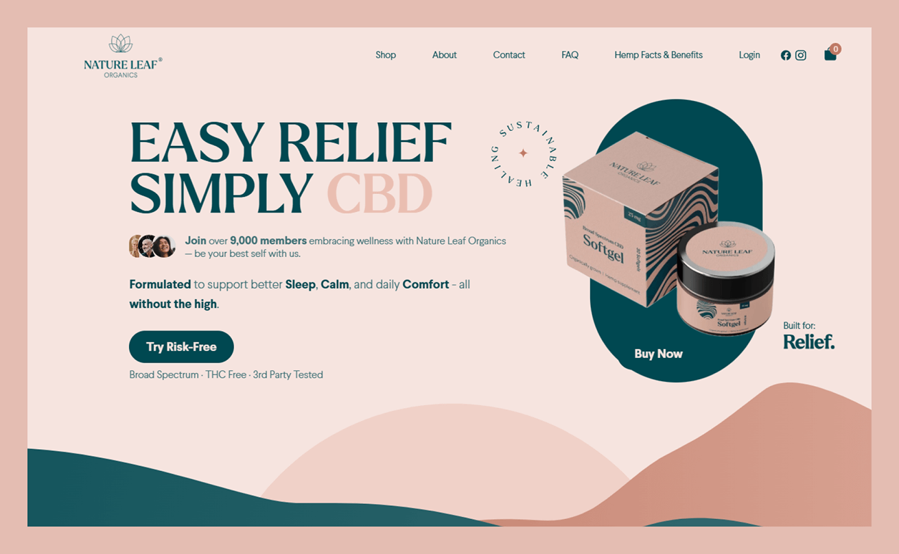 using muted colors in website