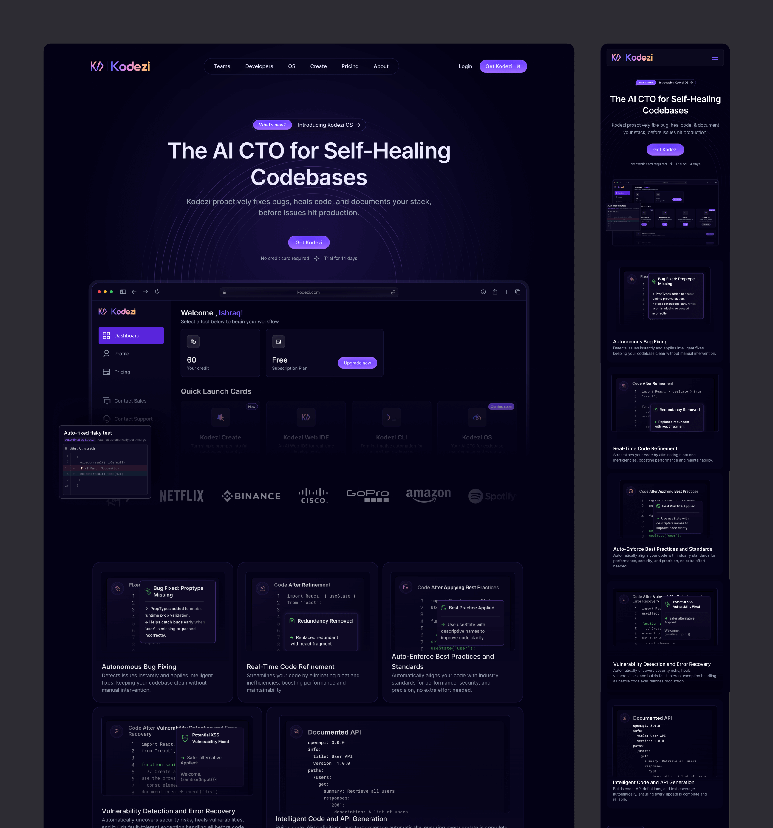 responsive ai coding plaform