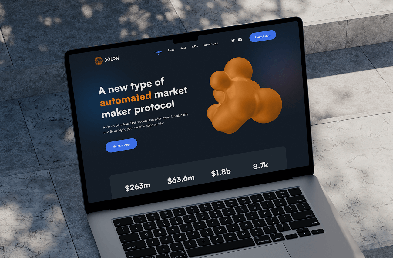 defi landing page hero section