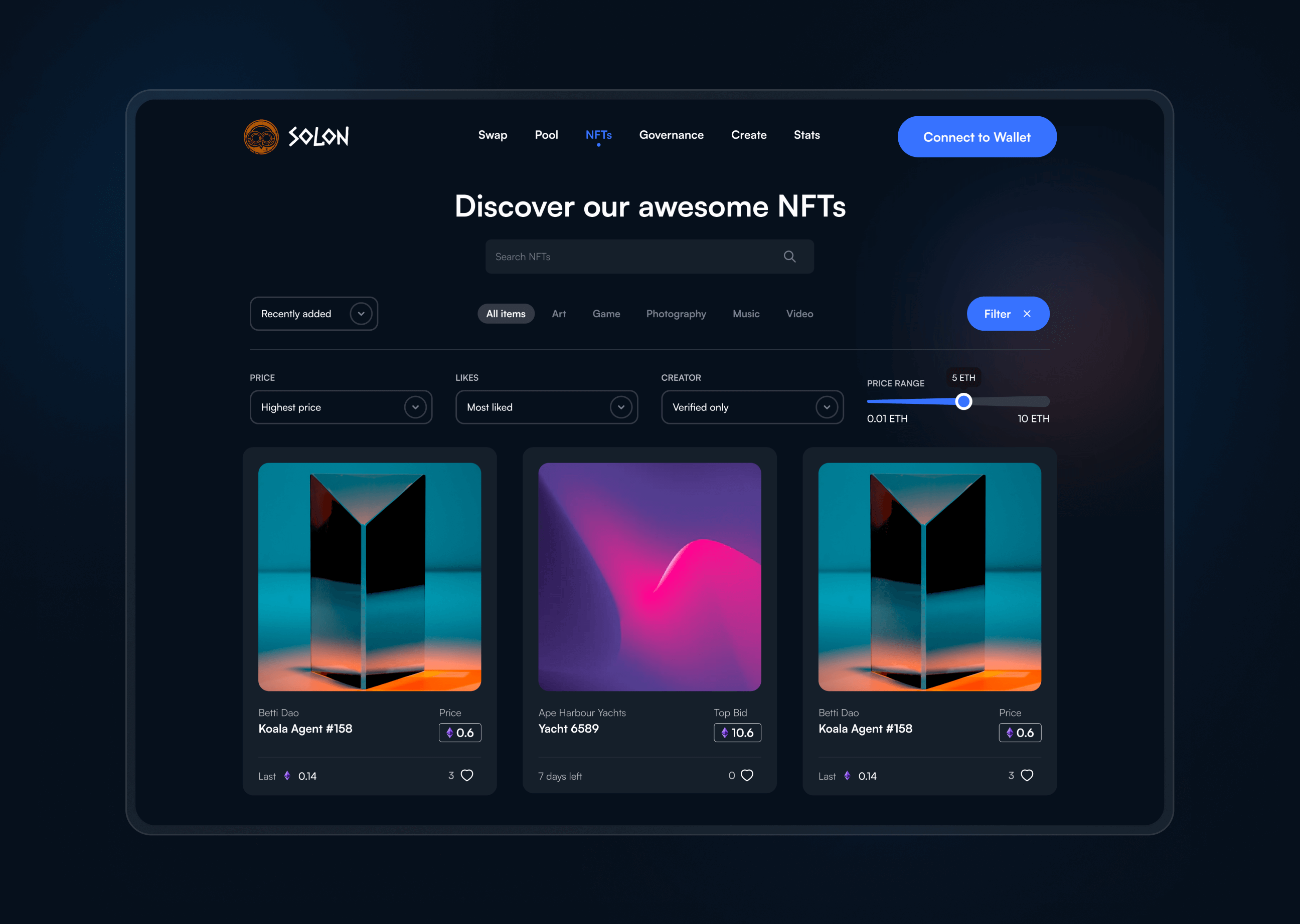 web3 saas dashboard design