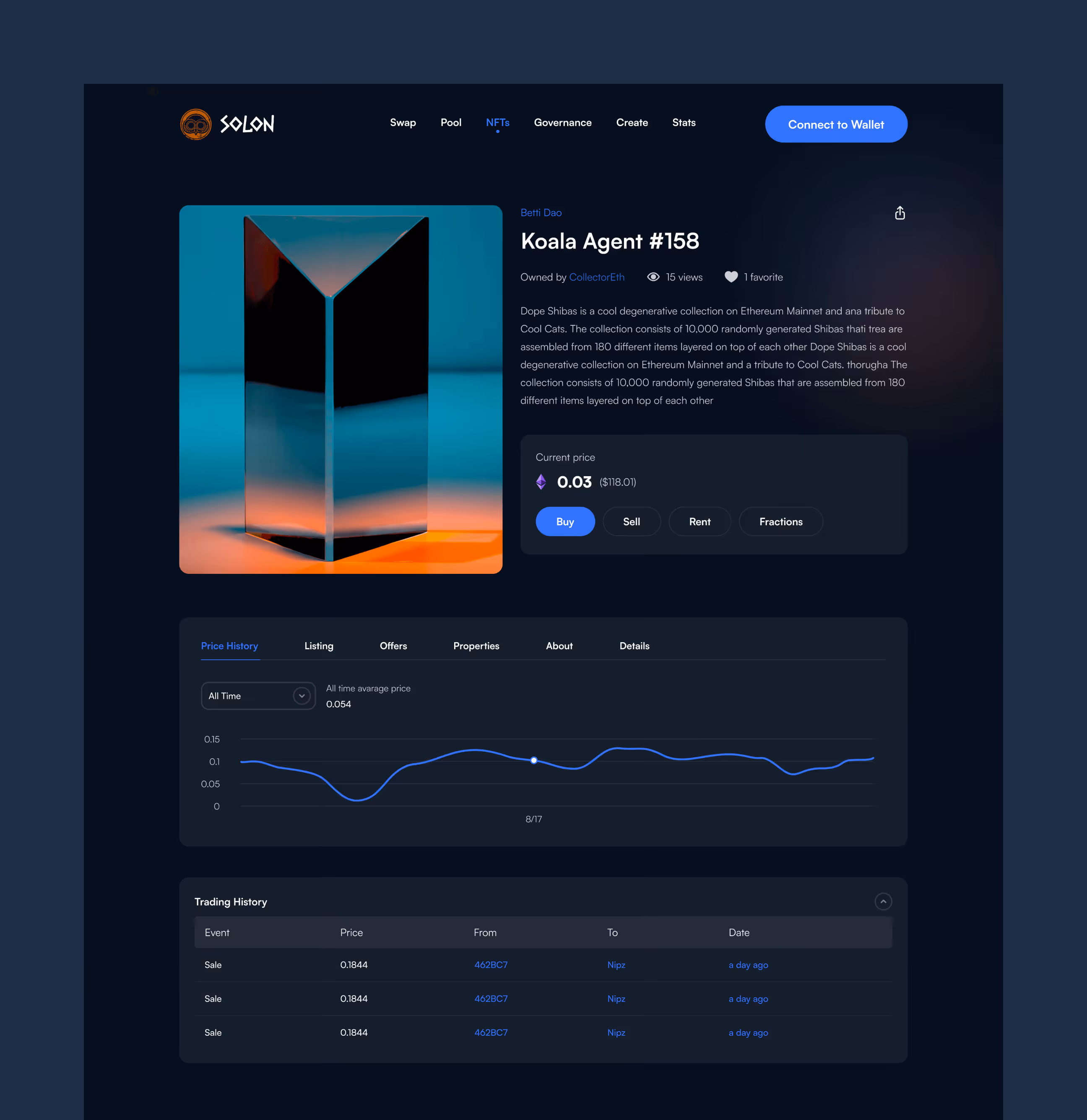 nft analytics chart ui