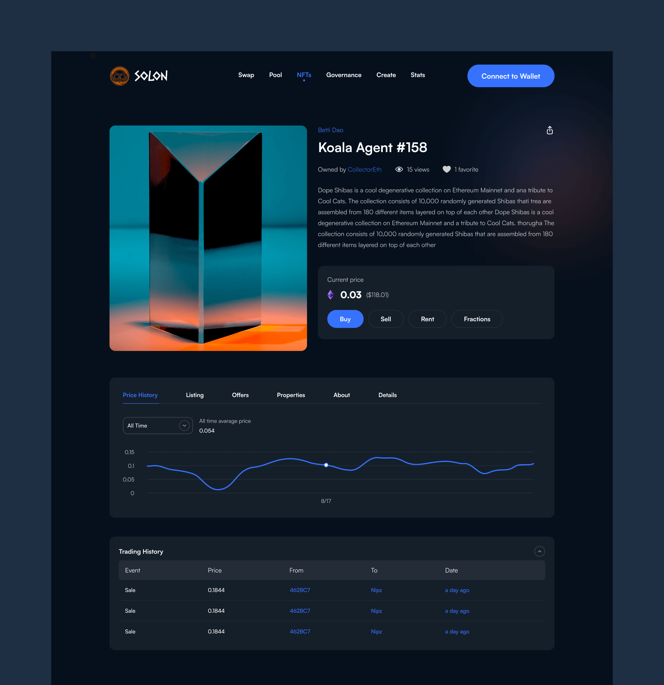 nft analytics chart ui