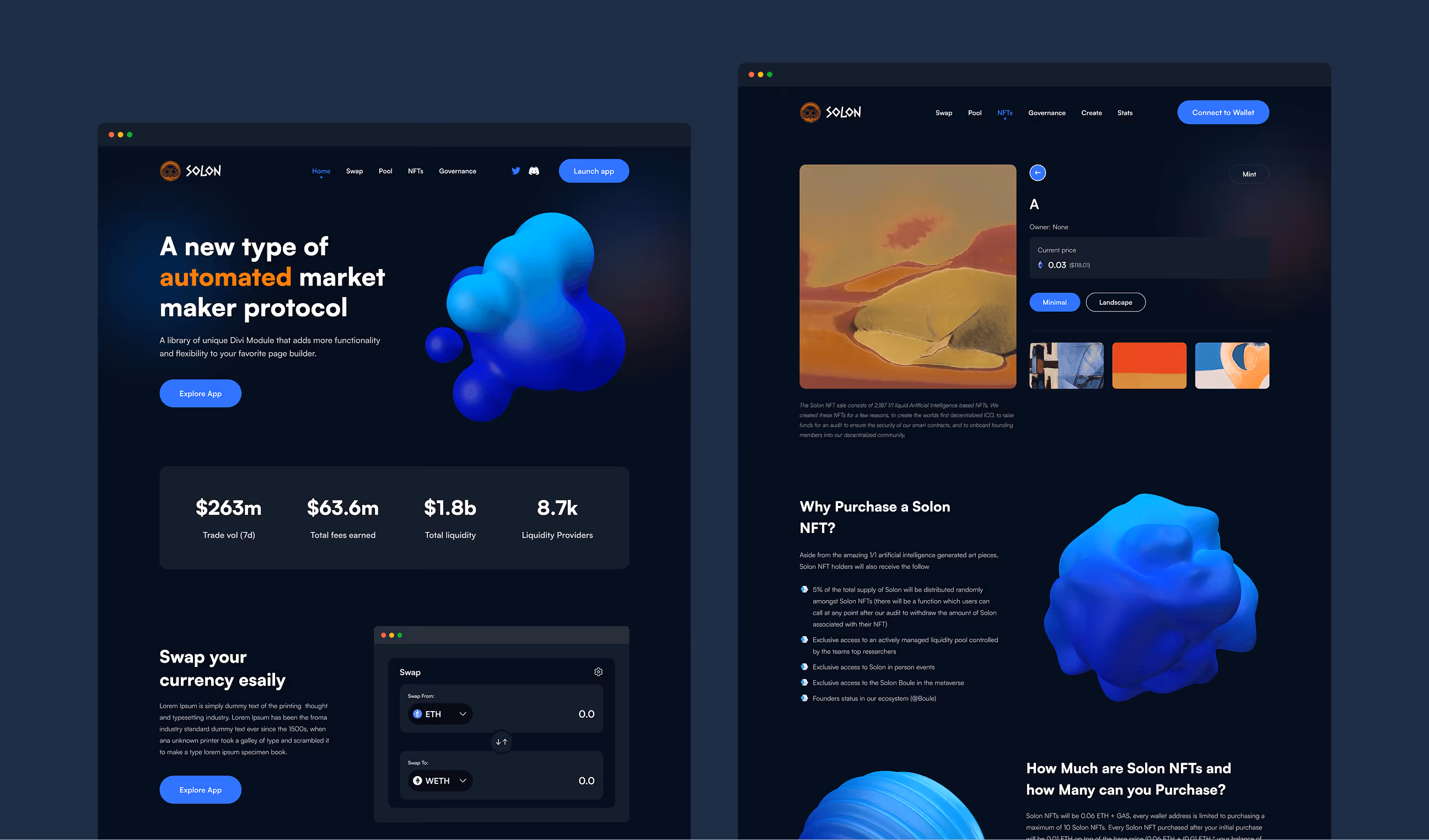 defi website design of wavespace