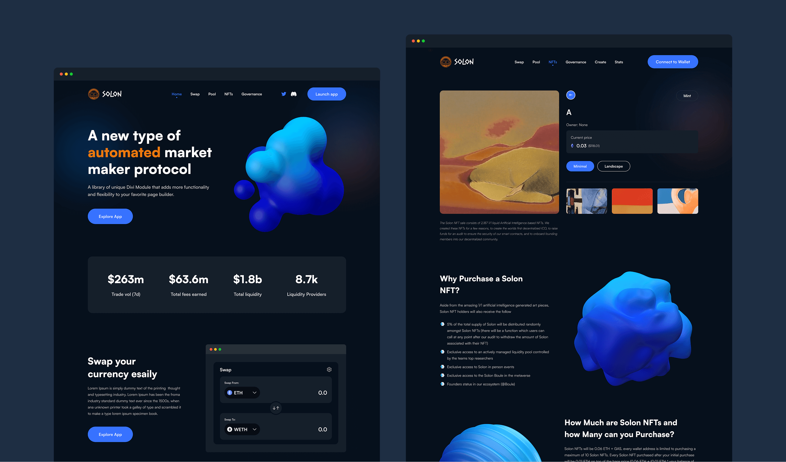 defi website design of wavespace