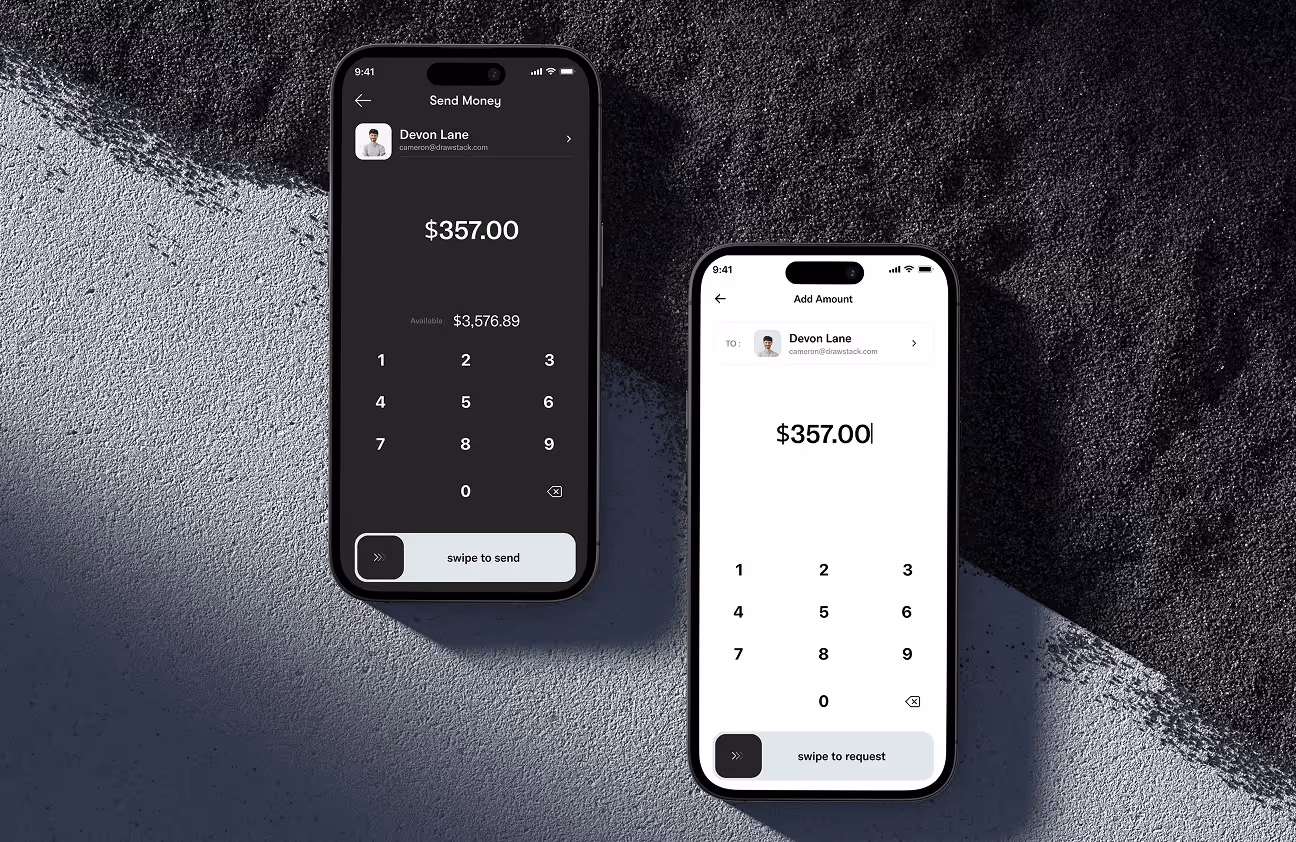 fintech money send screen