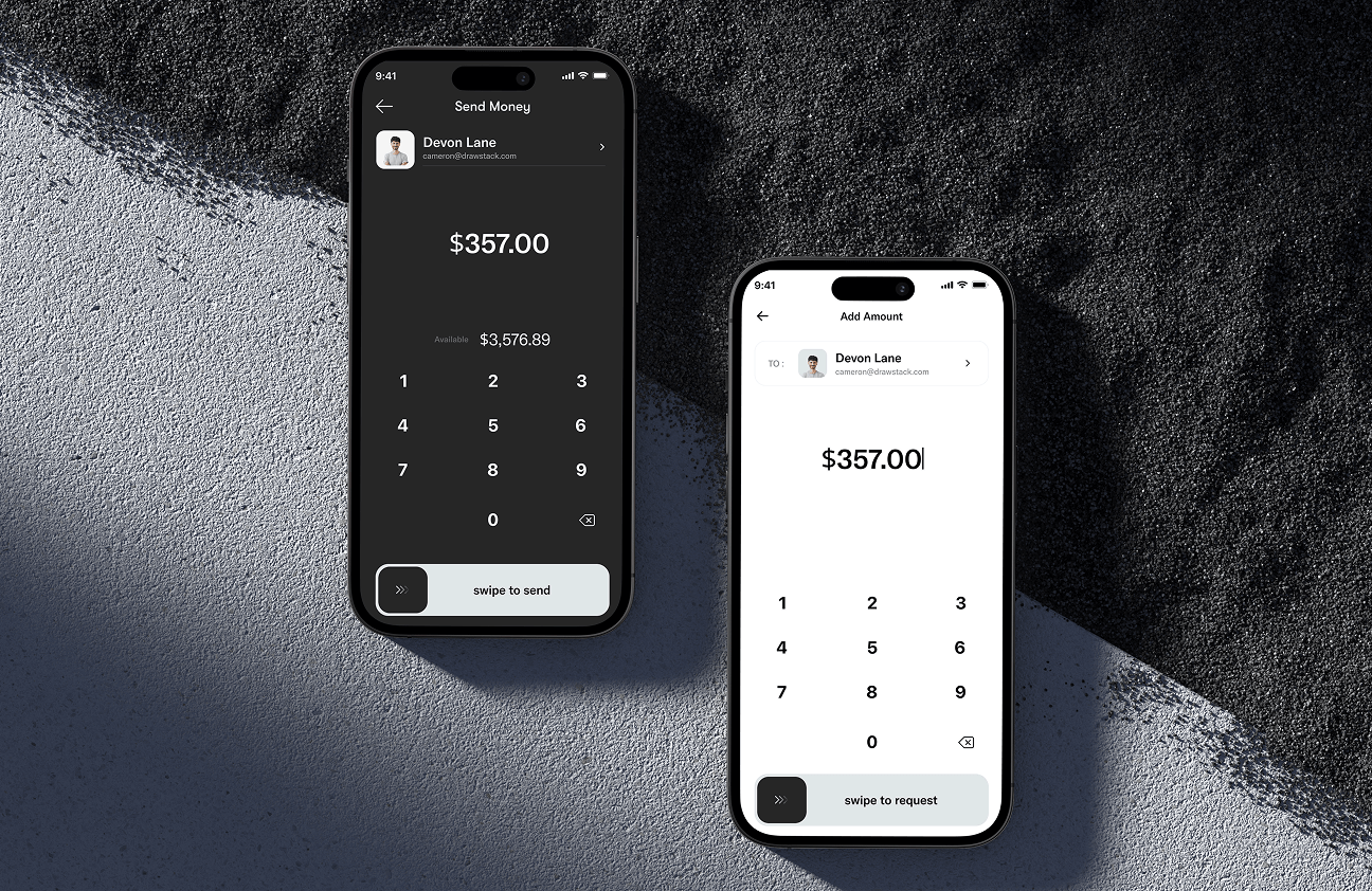 fintech money send screen