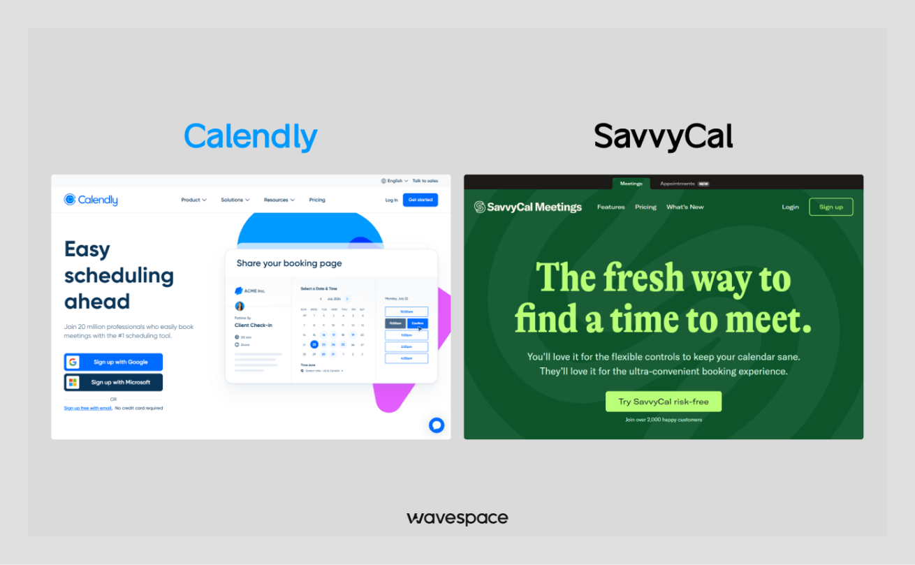 cta booking landing page design examples