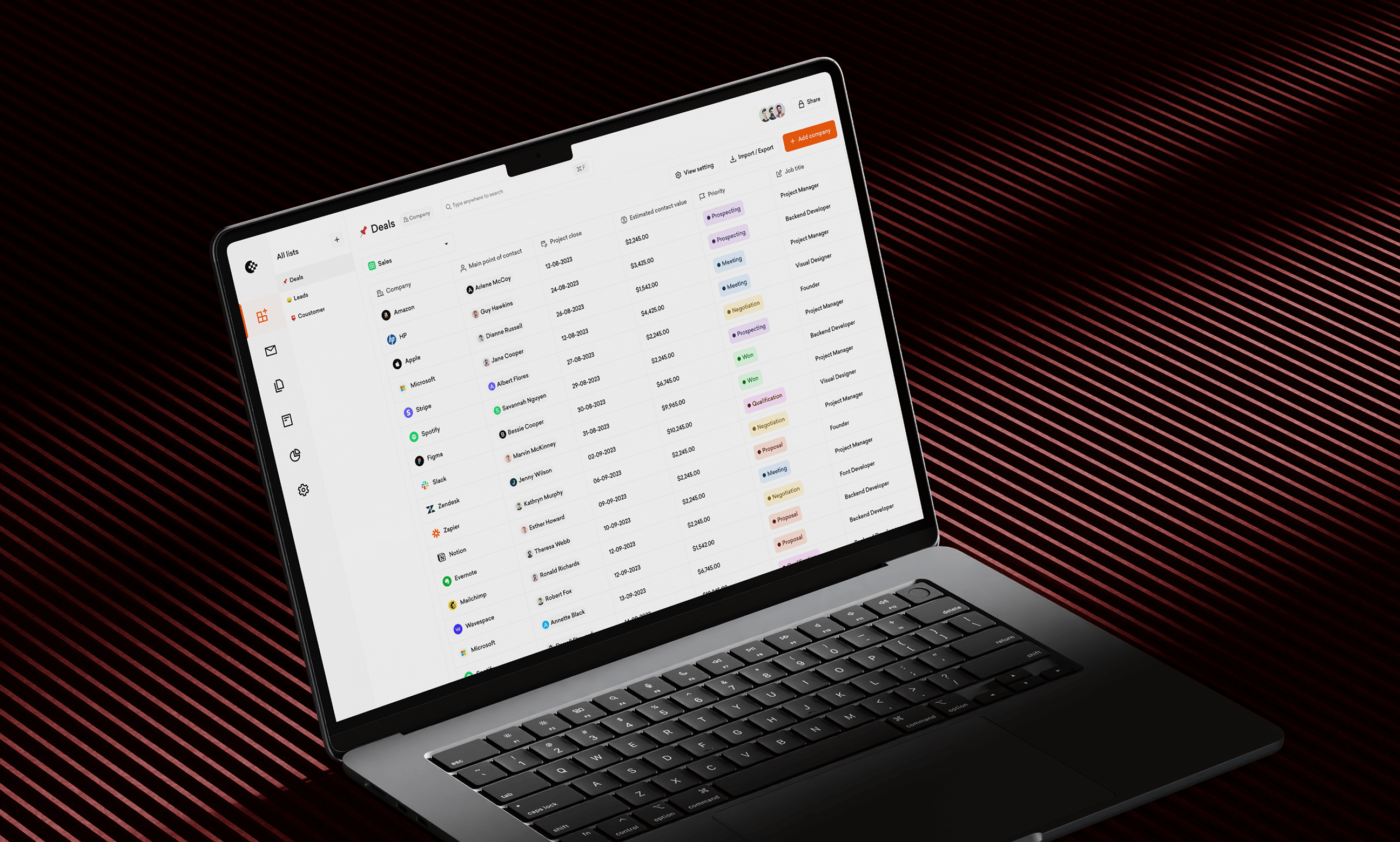 crm platform ui ux design
