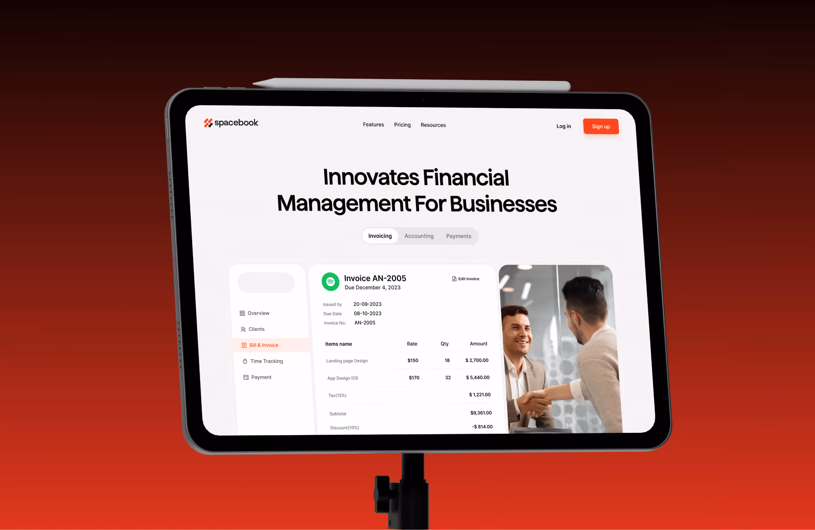 bookkeeping admin panel ui