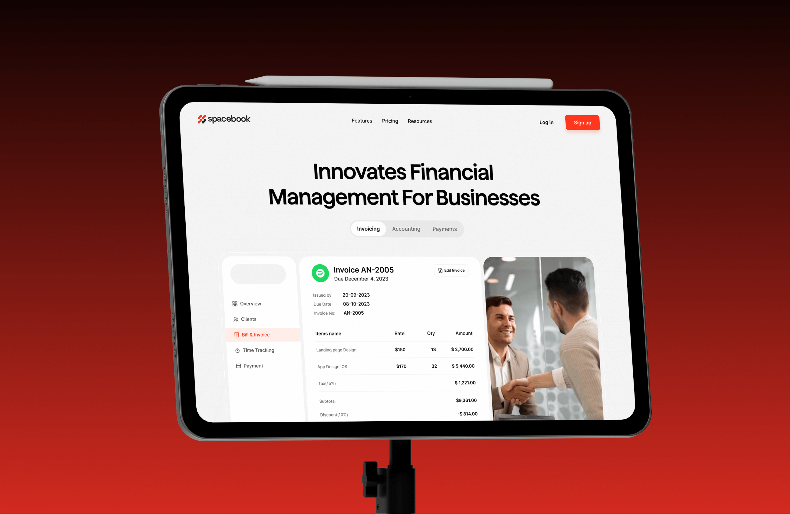 bookkeeping admin panel ui