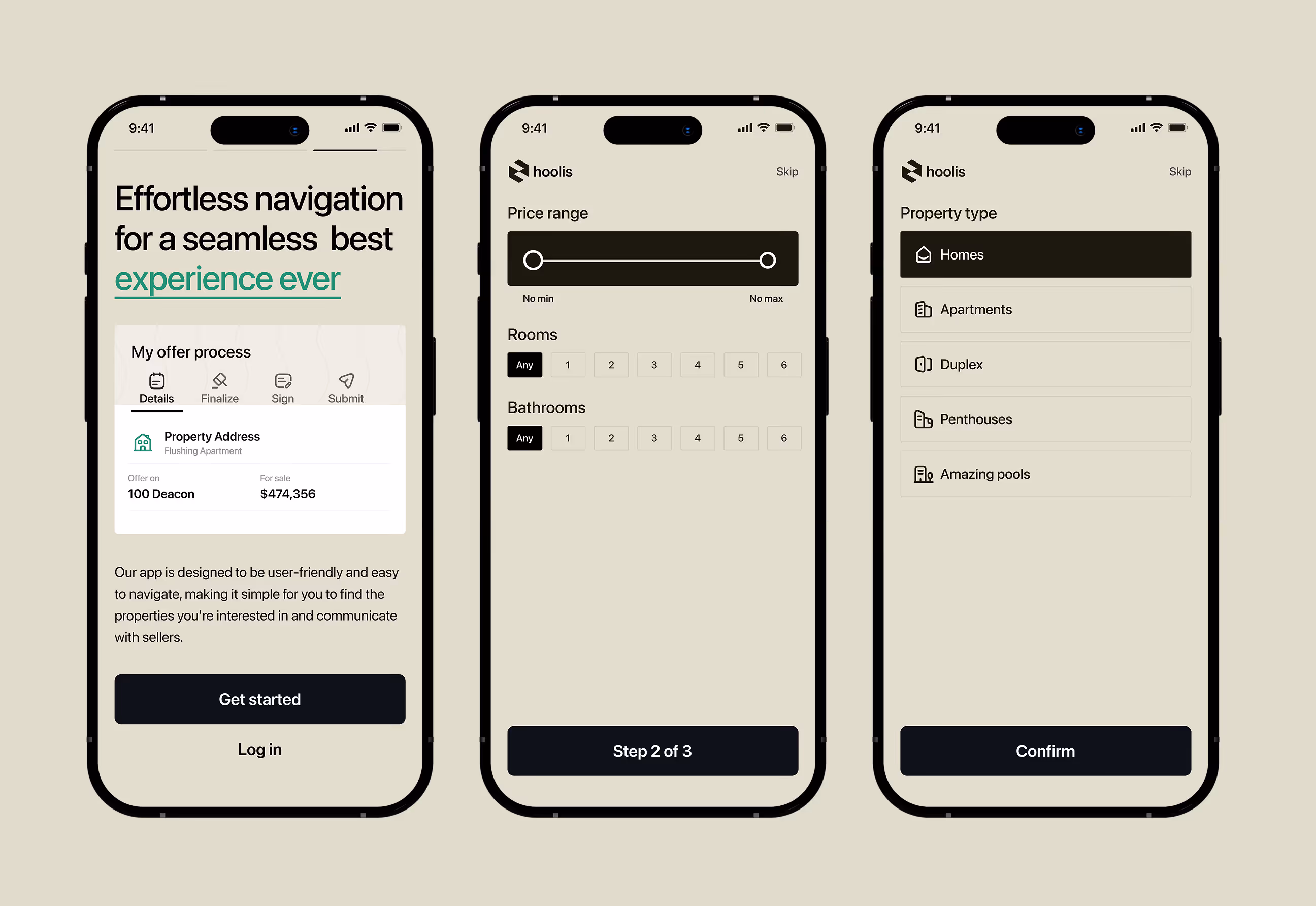 home listing app design