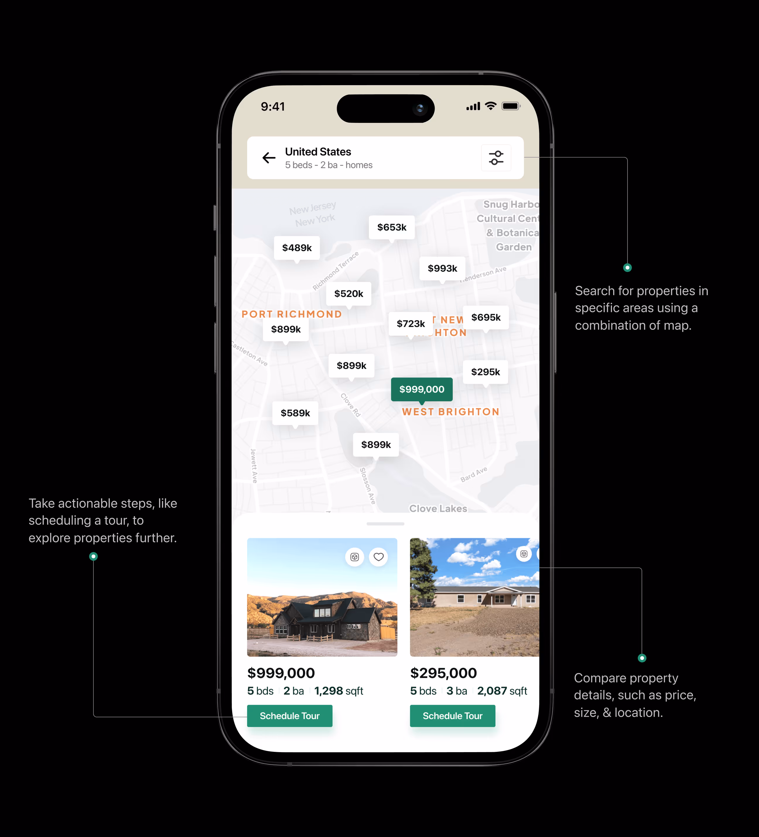 real estate web app design
