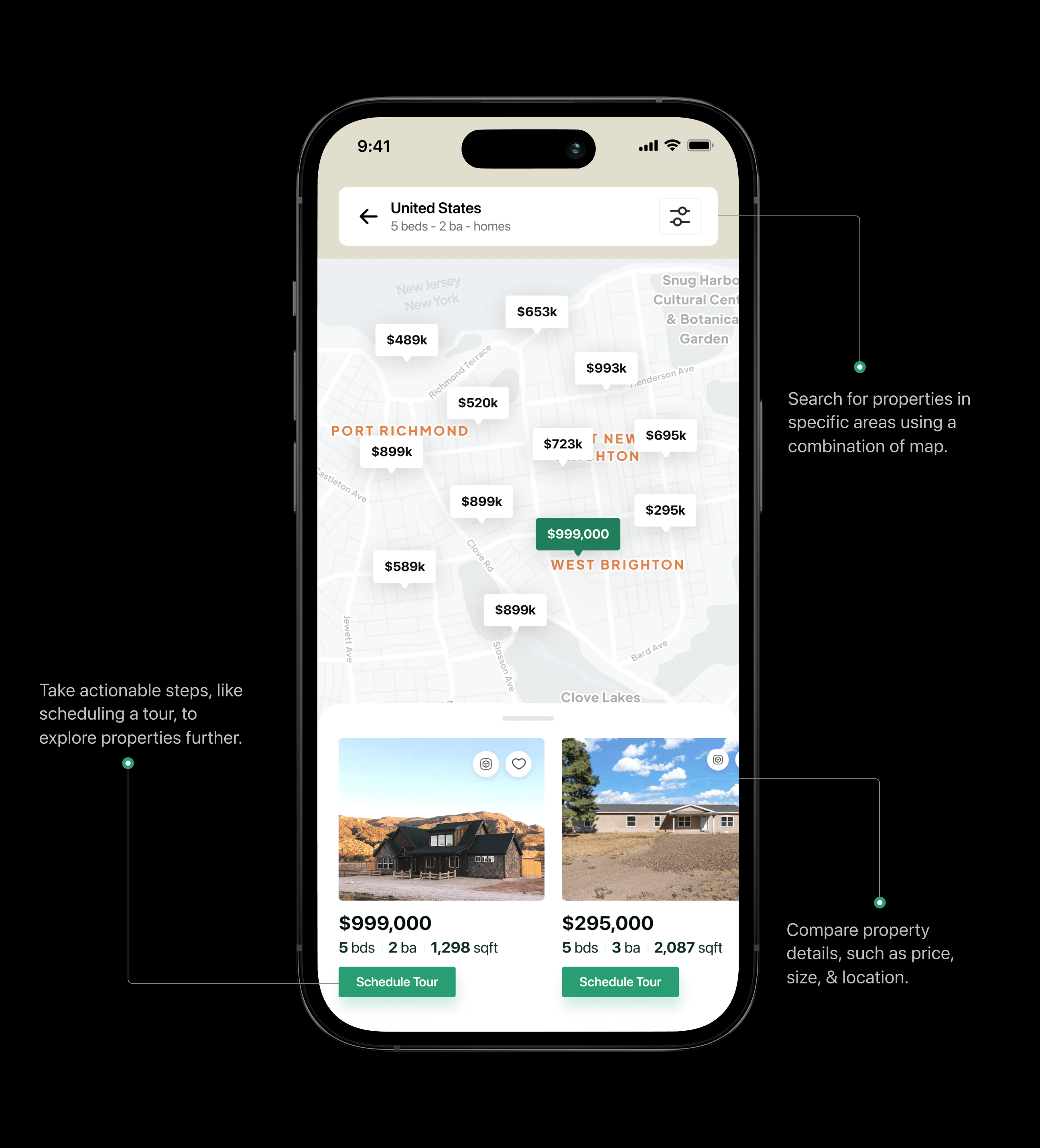 real estate web app design