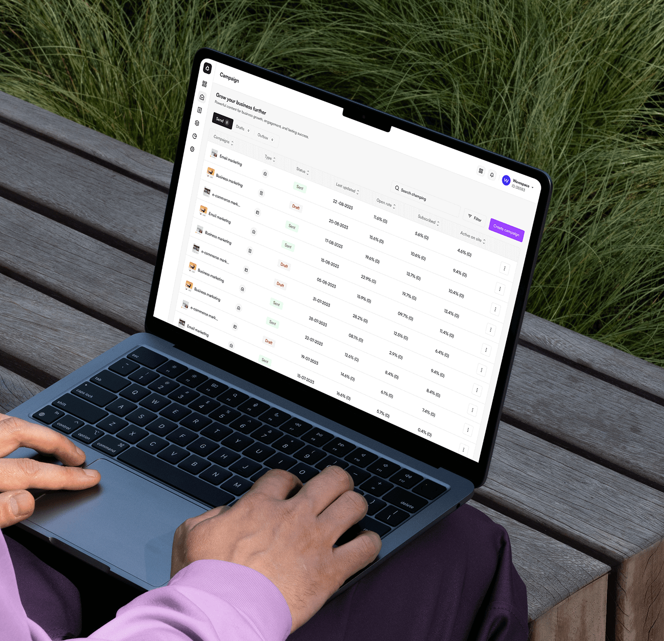 email dashboard design by wavespace