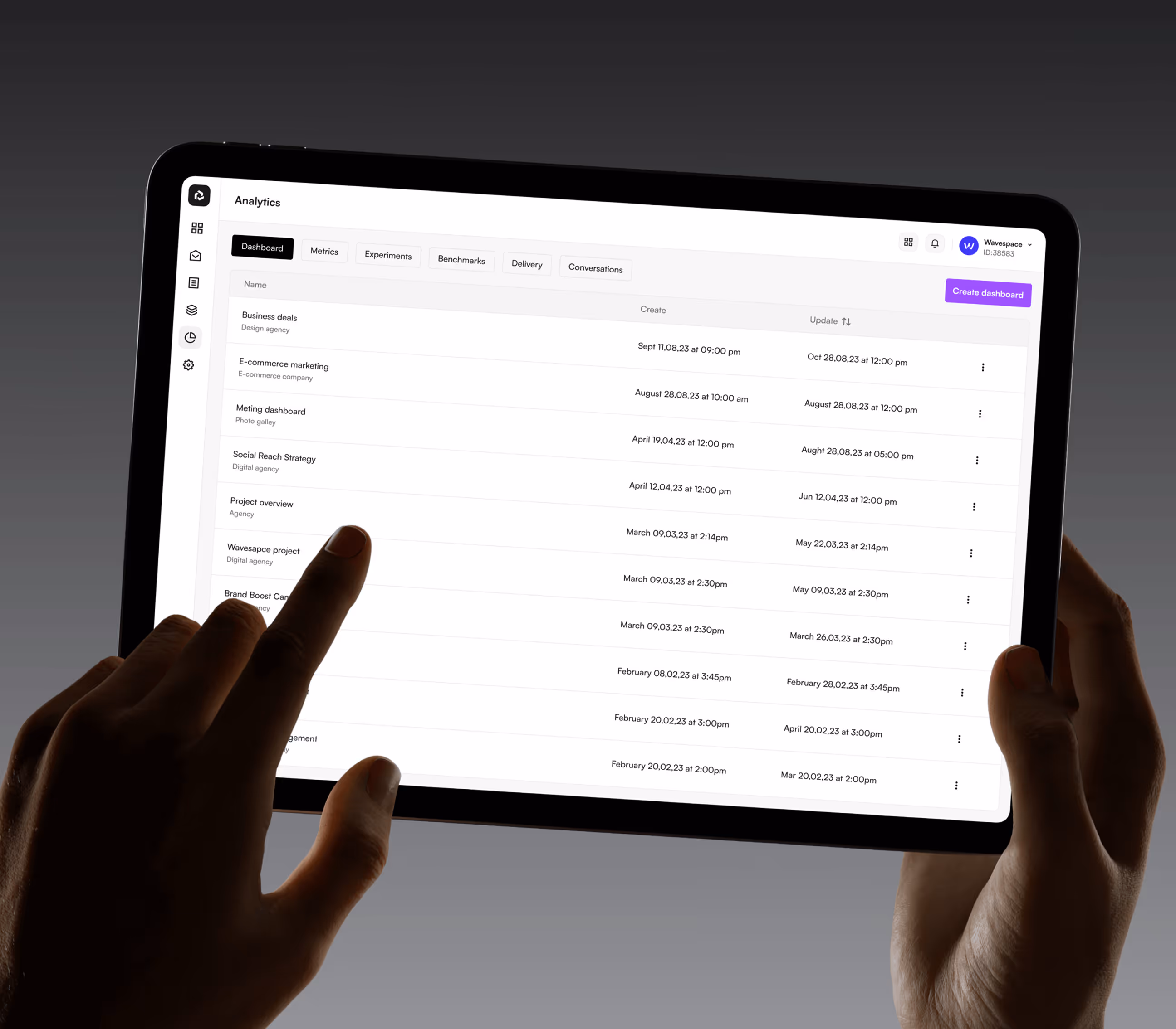 sendwave dashboard ui design