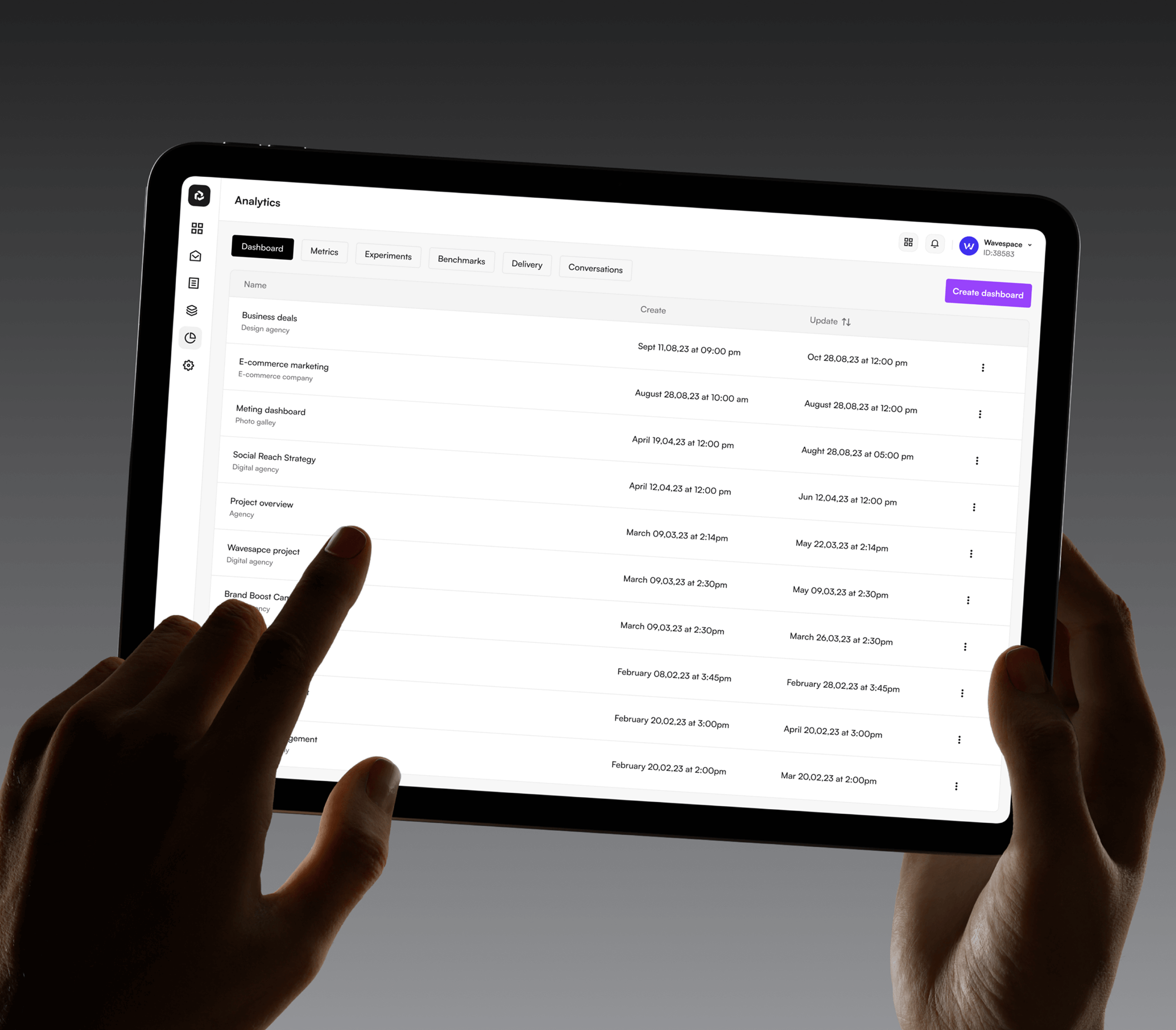 sendwave dashboard ui design