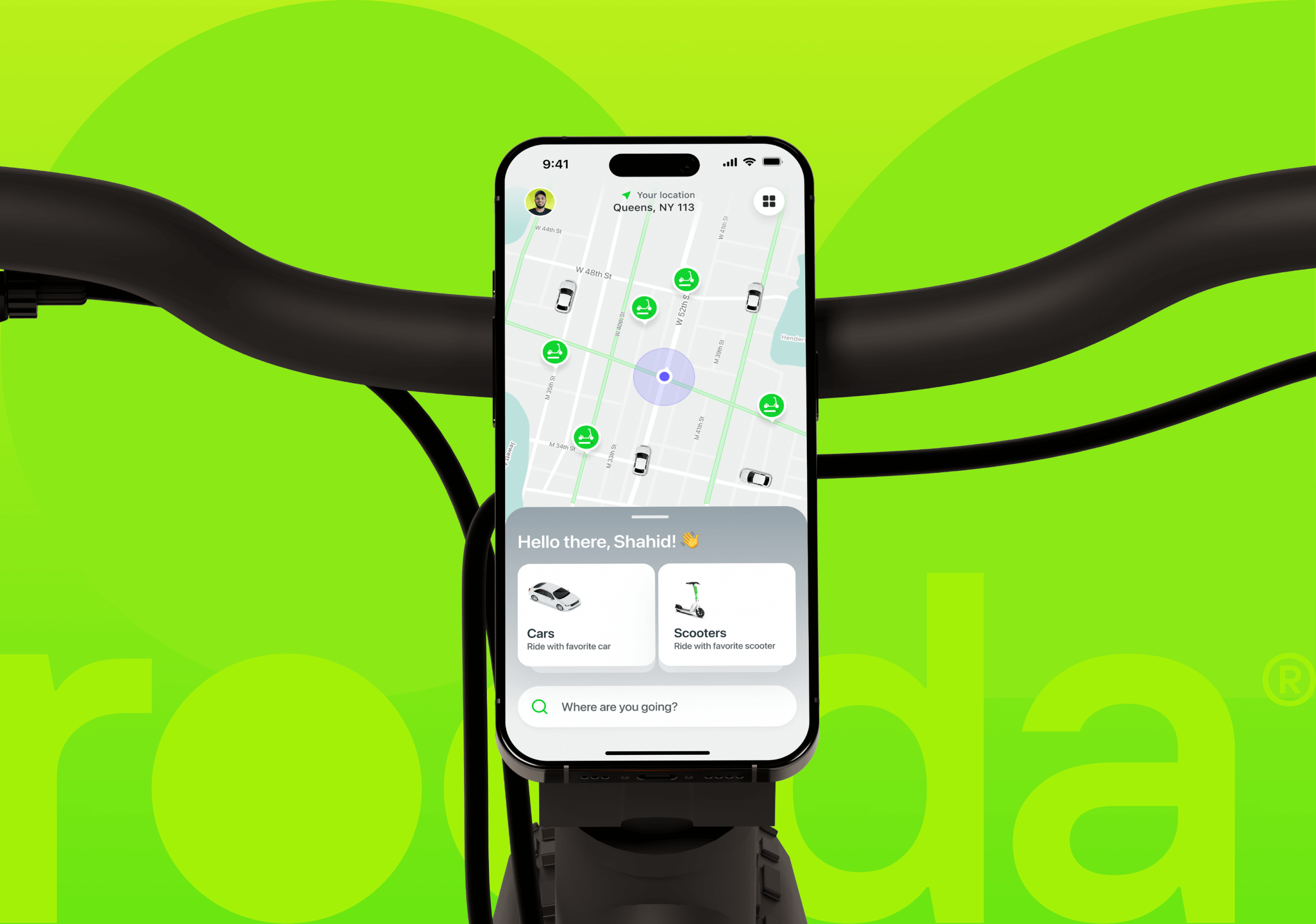 rooda ride sharing app design