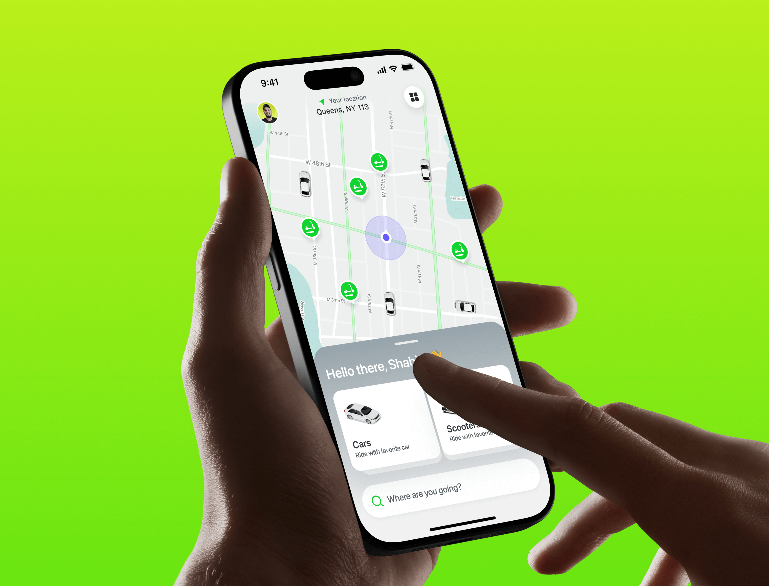 ride booking mobile ui design