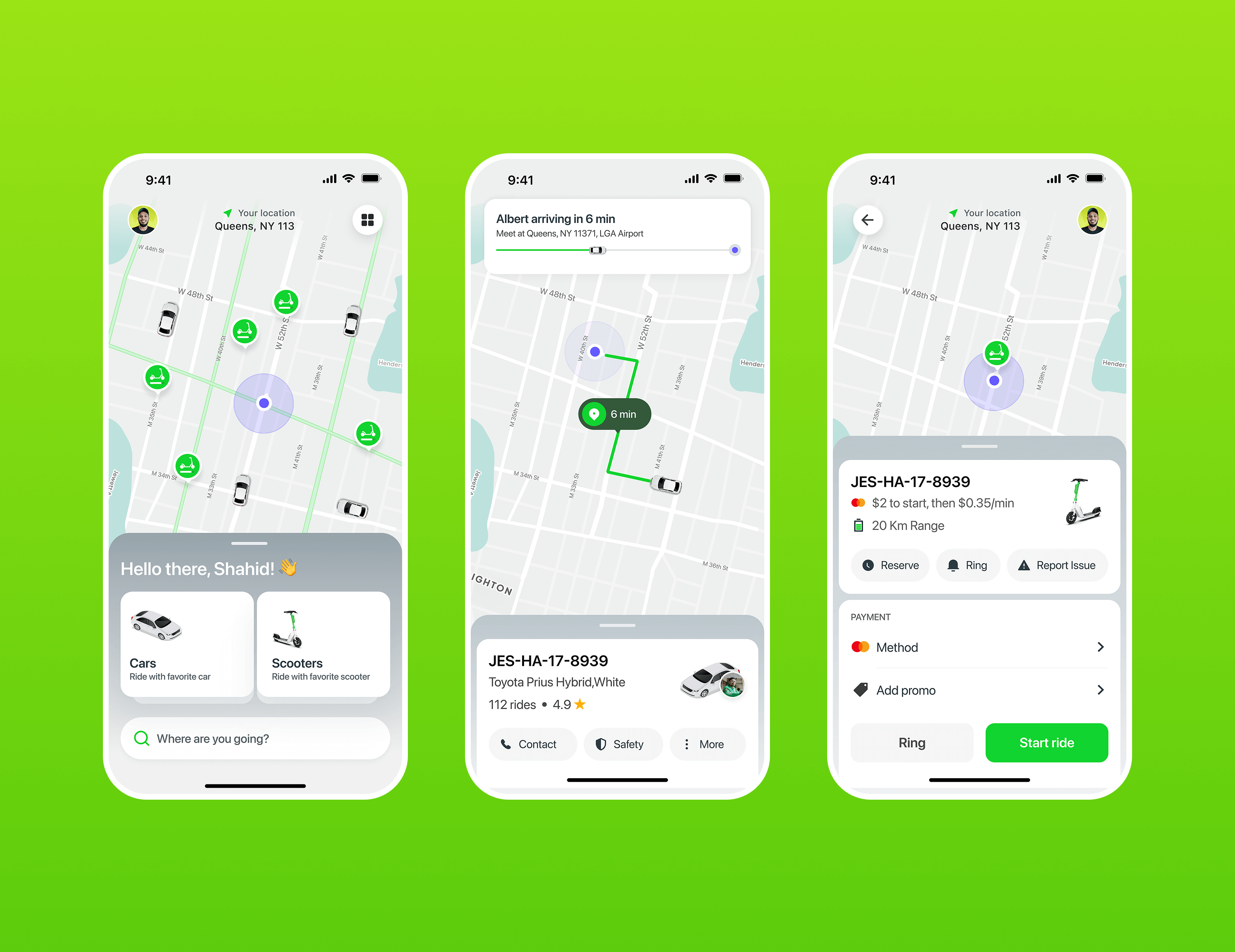 rooda real time map mobile ui