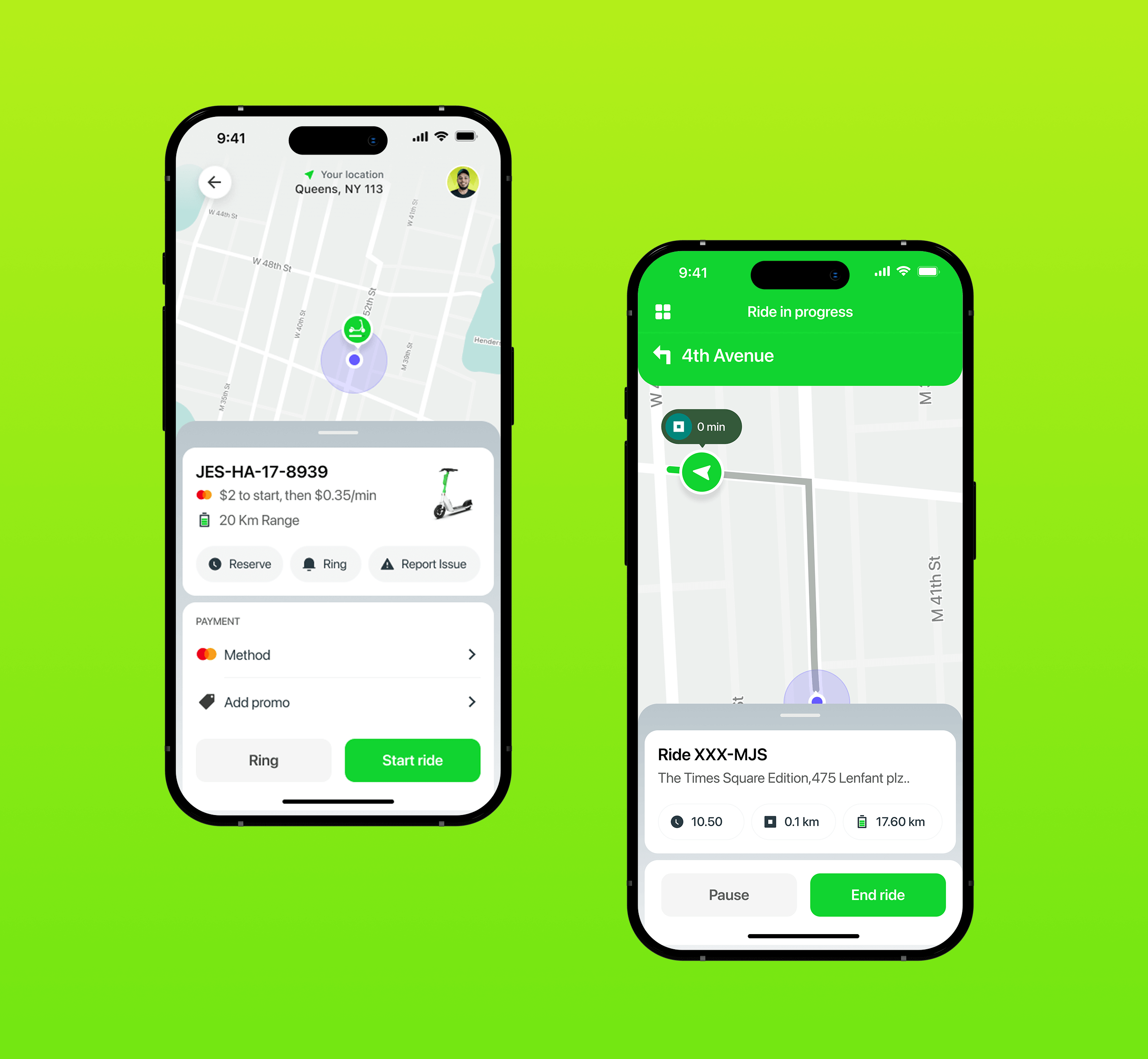 urban mobility app interface design