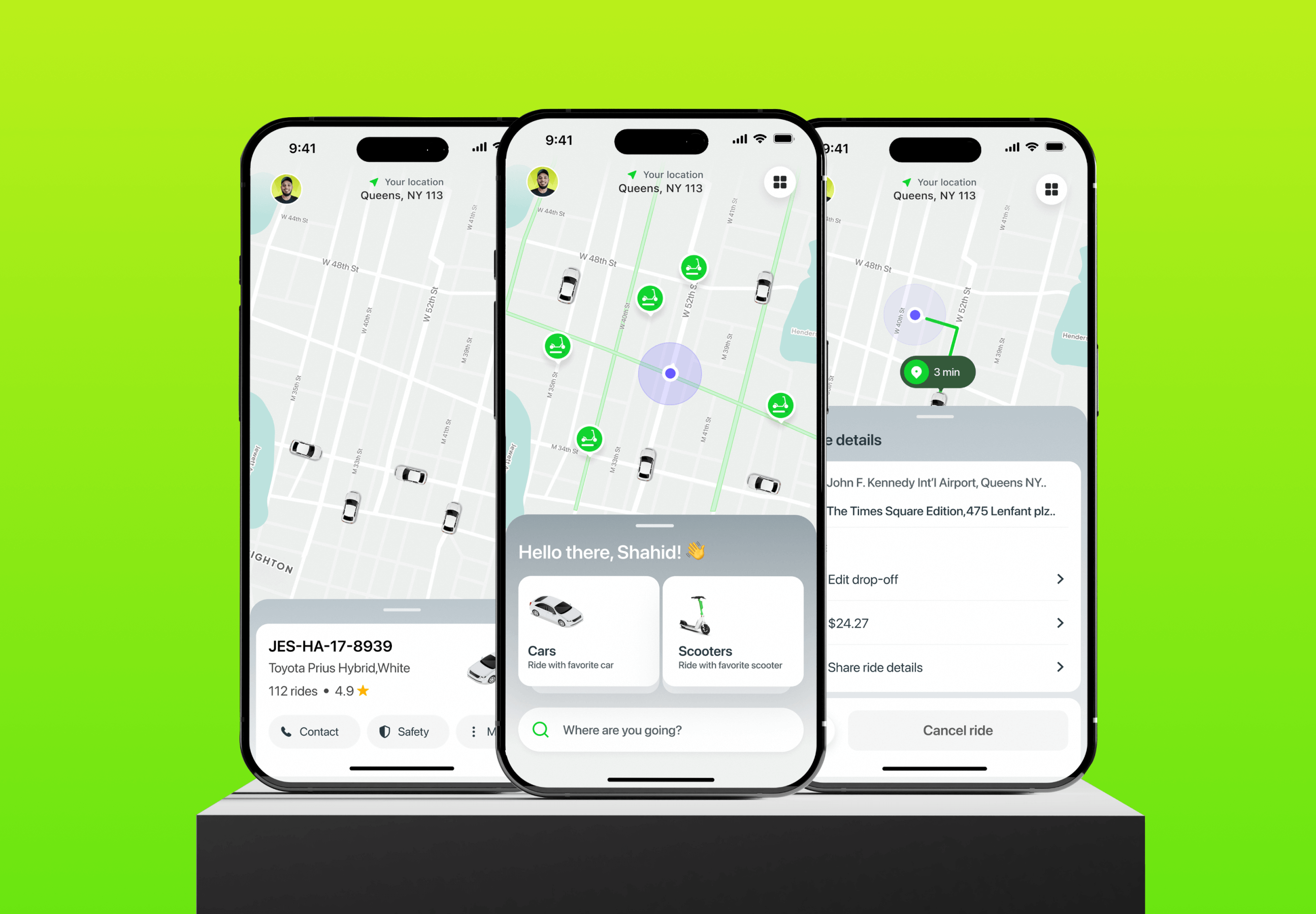 rooda mobility app home screen