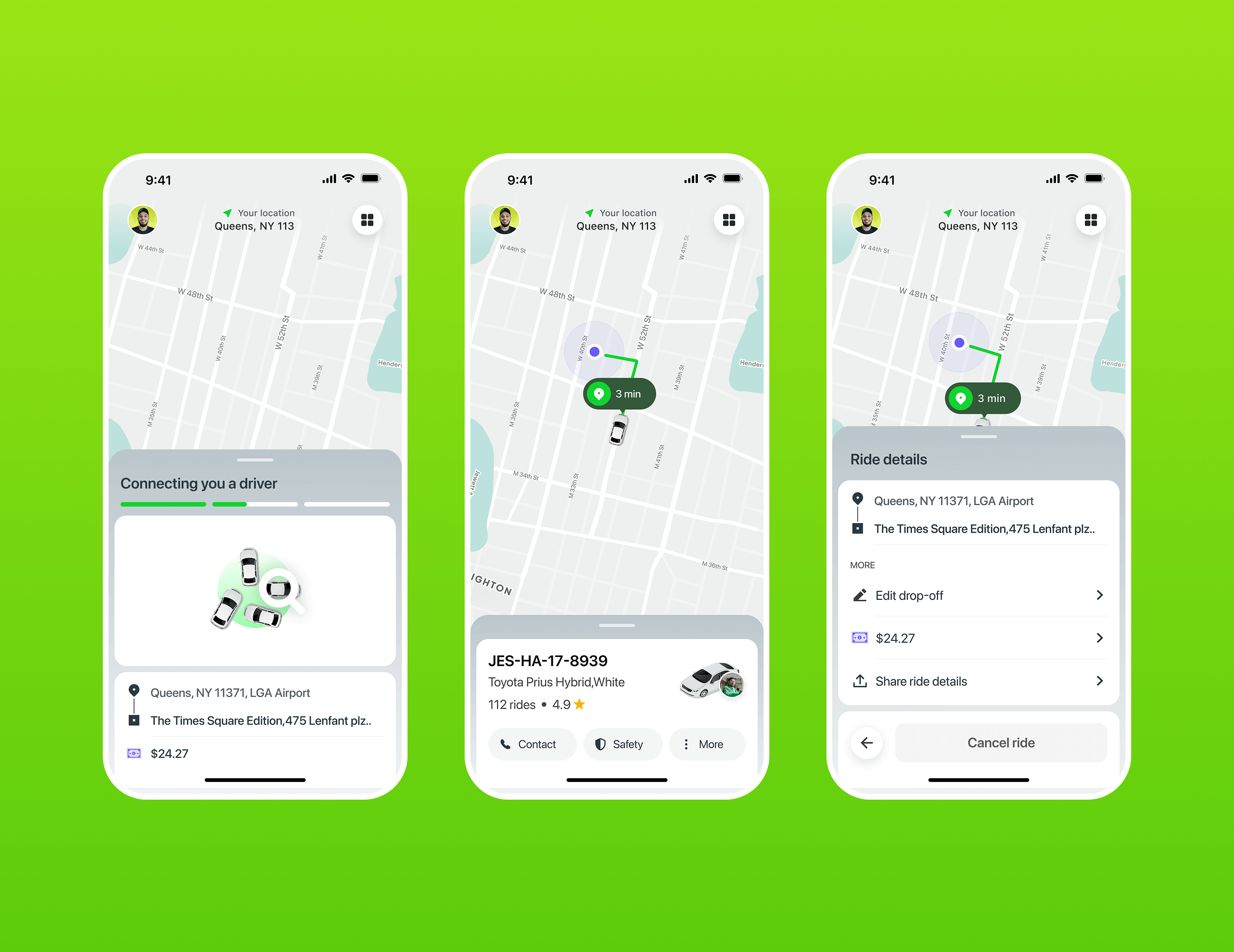 ride sharing booking app flow