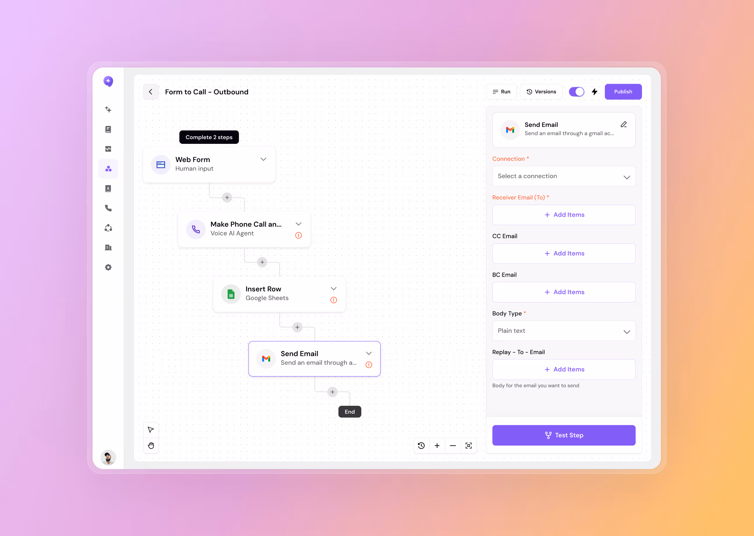 ai voice agent builder dashboard