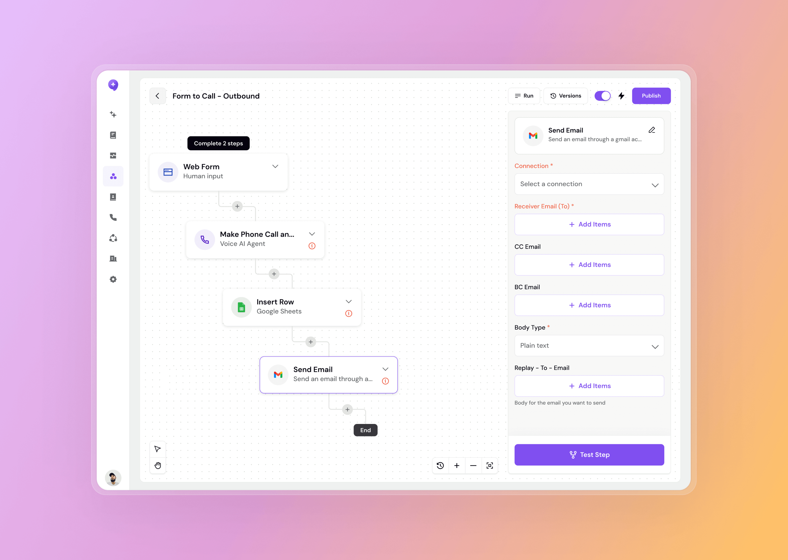 ai voice agent builder dashboard