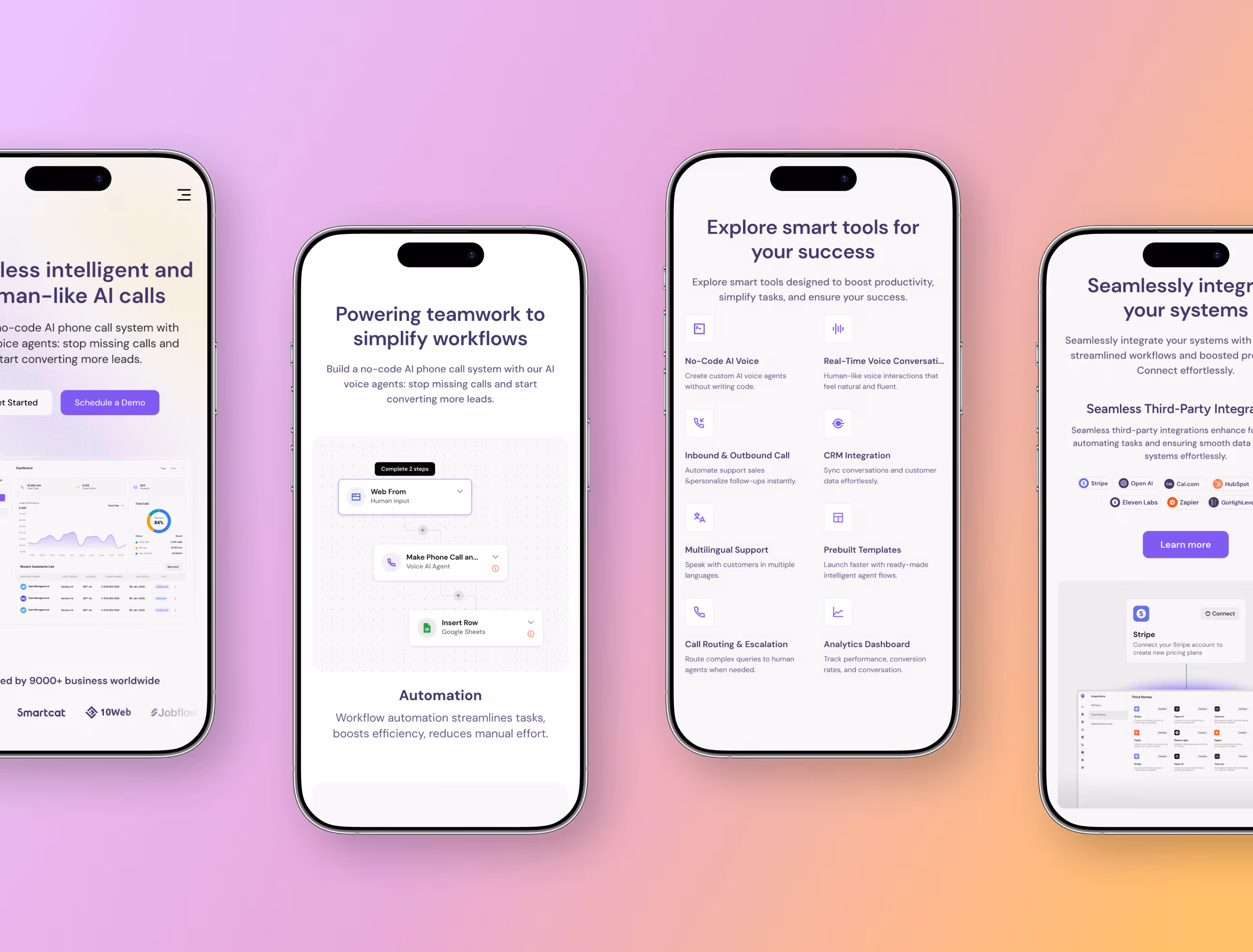 saas ai voice agent mobile ui