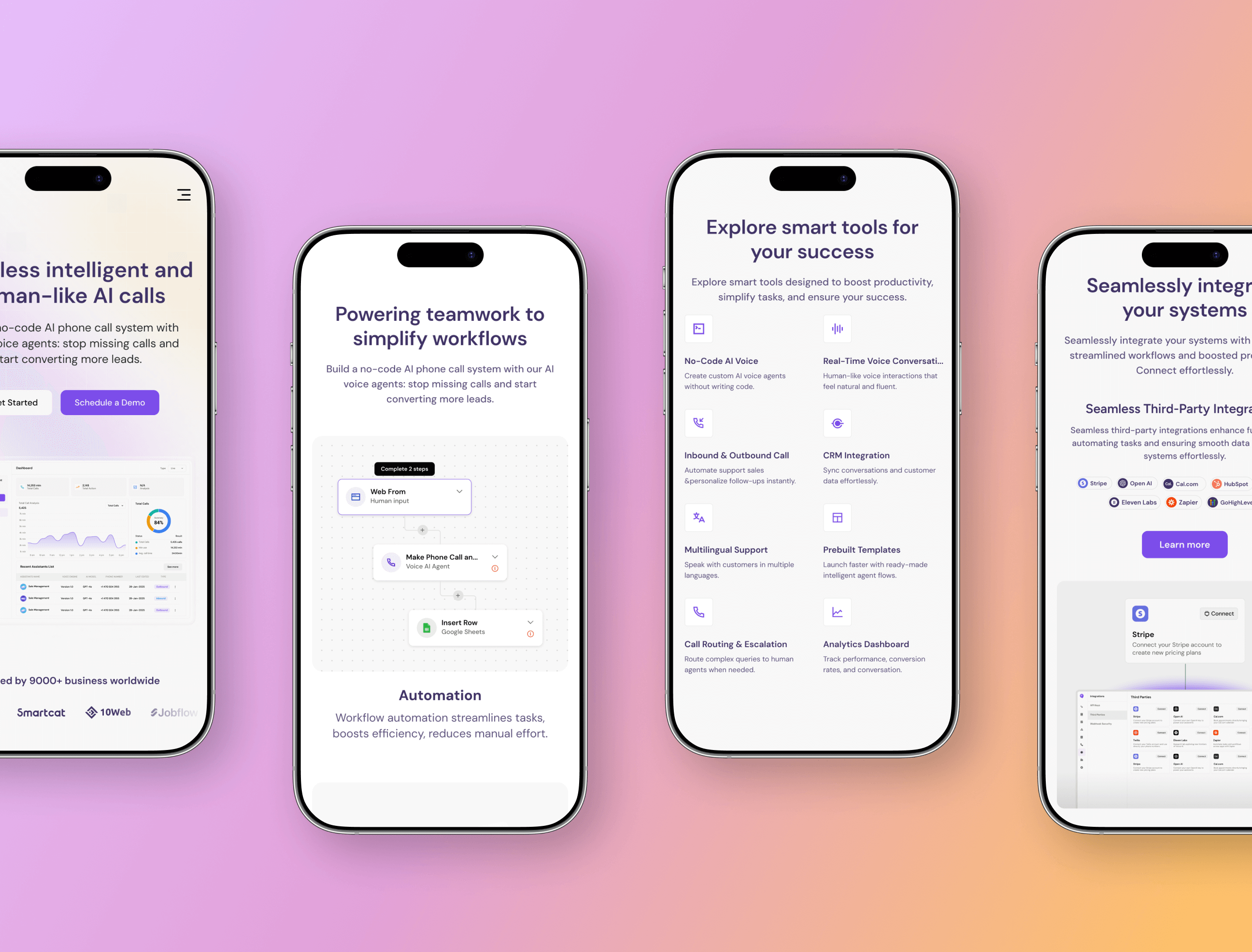 saas ai voice agent mobile ui
