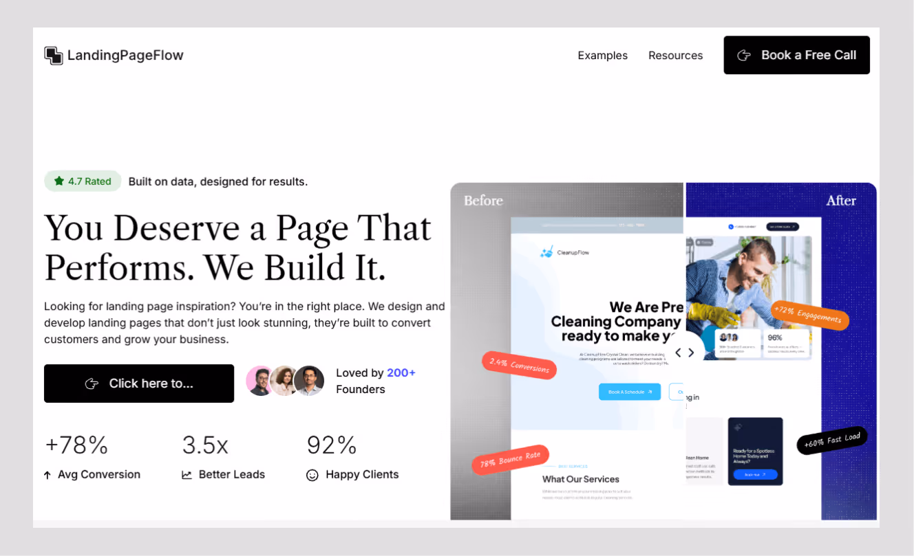 landing page flow by wavespace