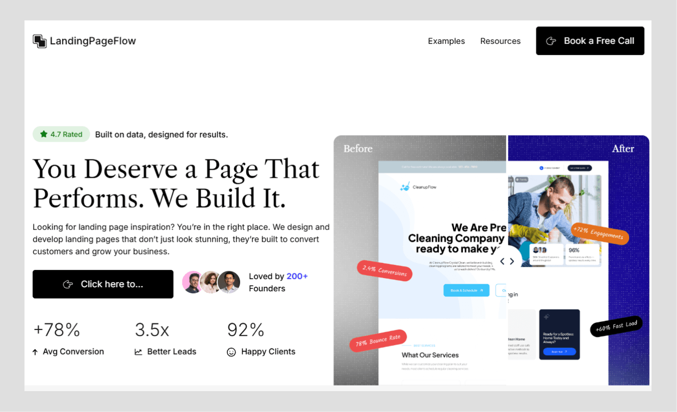 landing page flow by wavespace