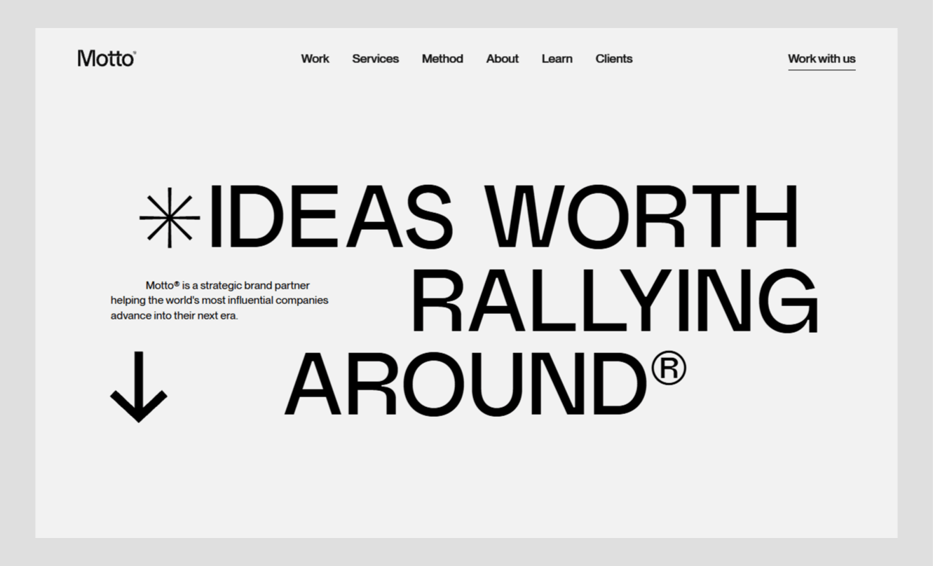 motto agency homepage design