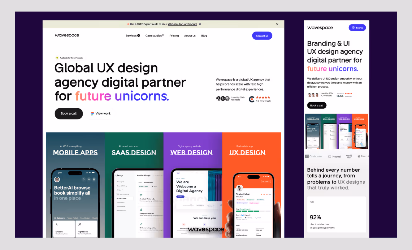 landing page design agency by wavespace