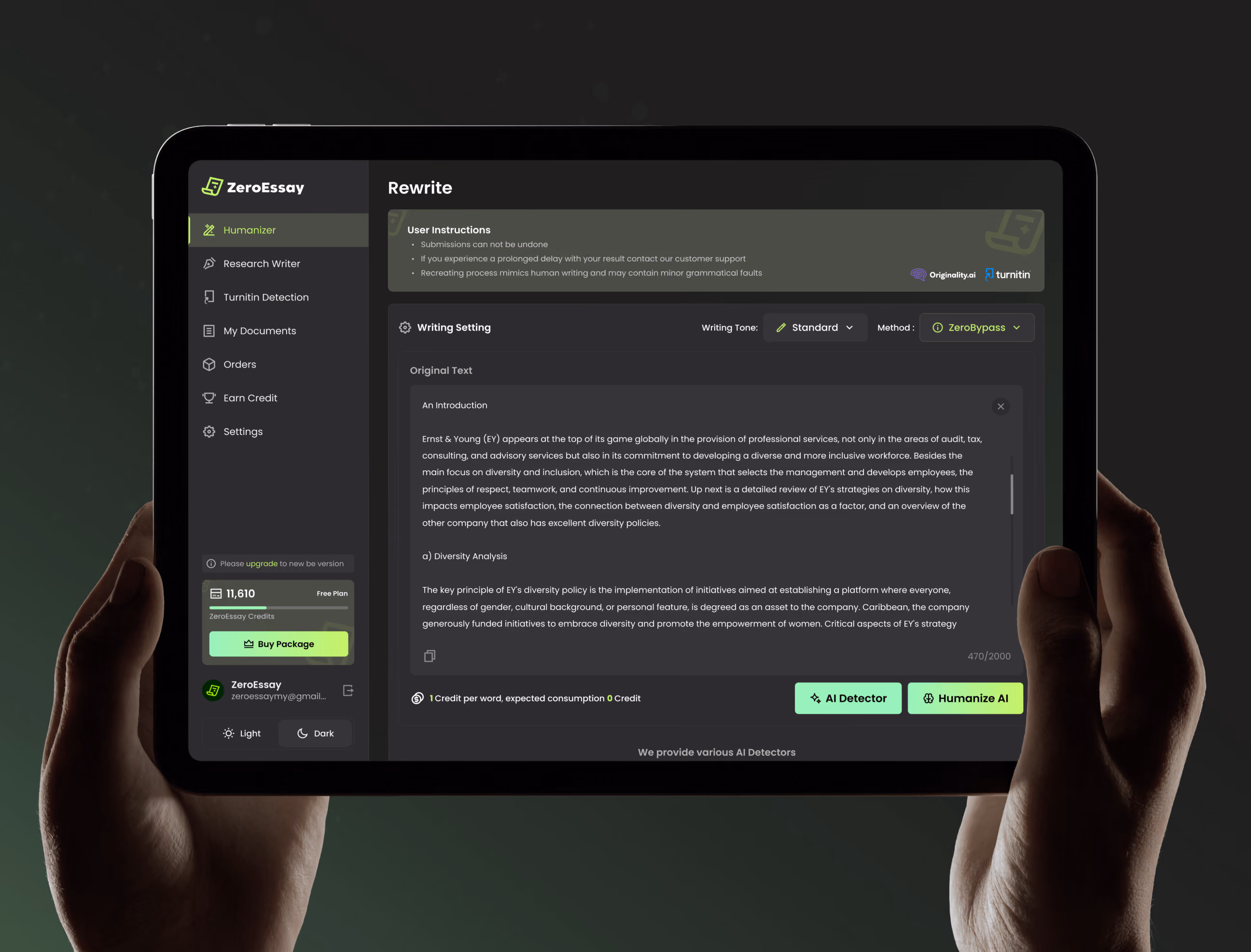 zeroessay-research-writer-interface-design