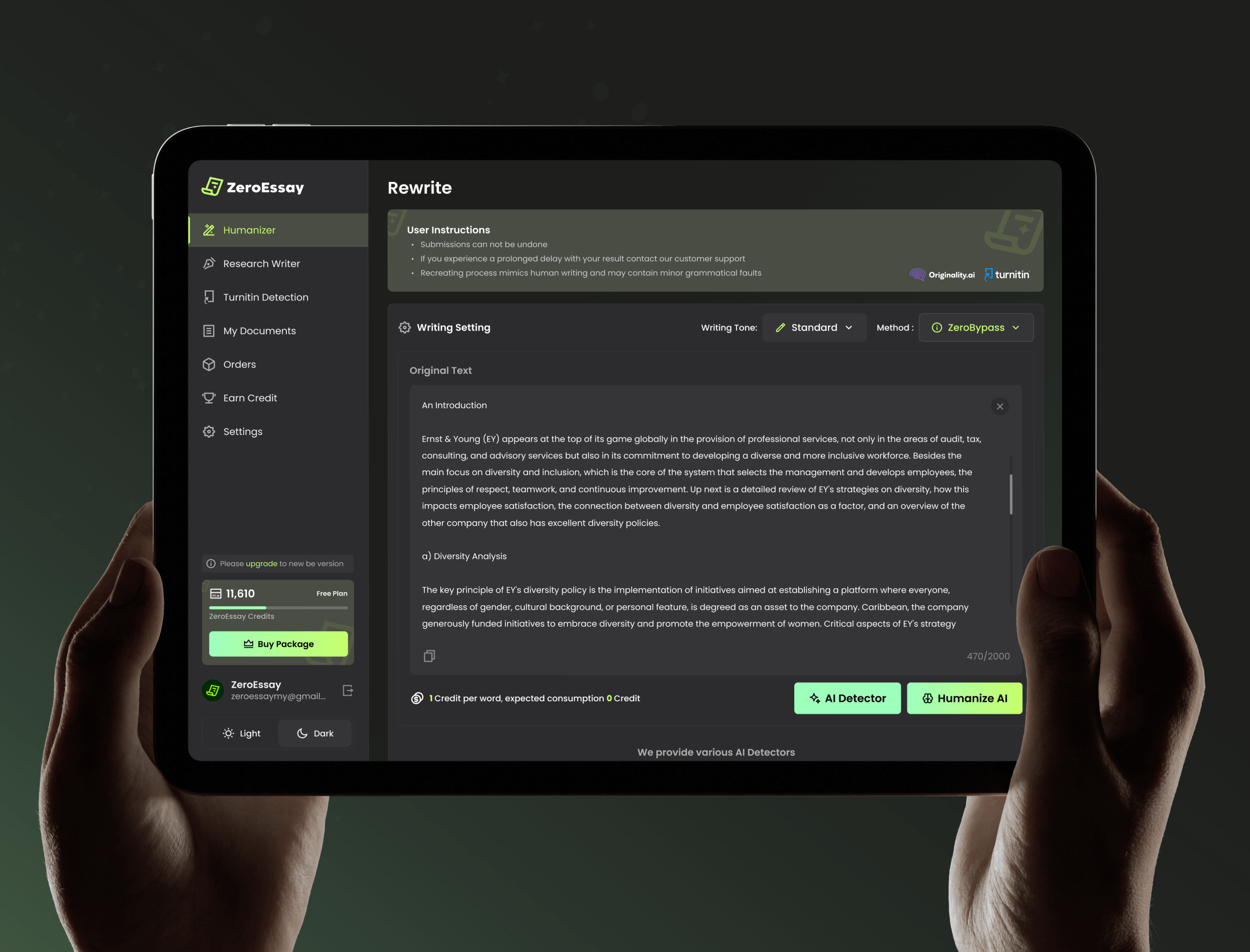 zeroessay-research-writer-interface-design