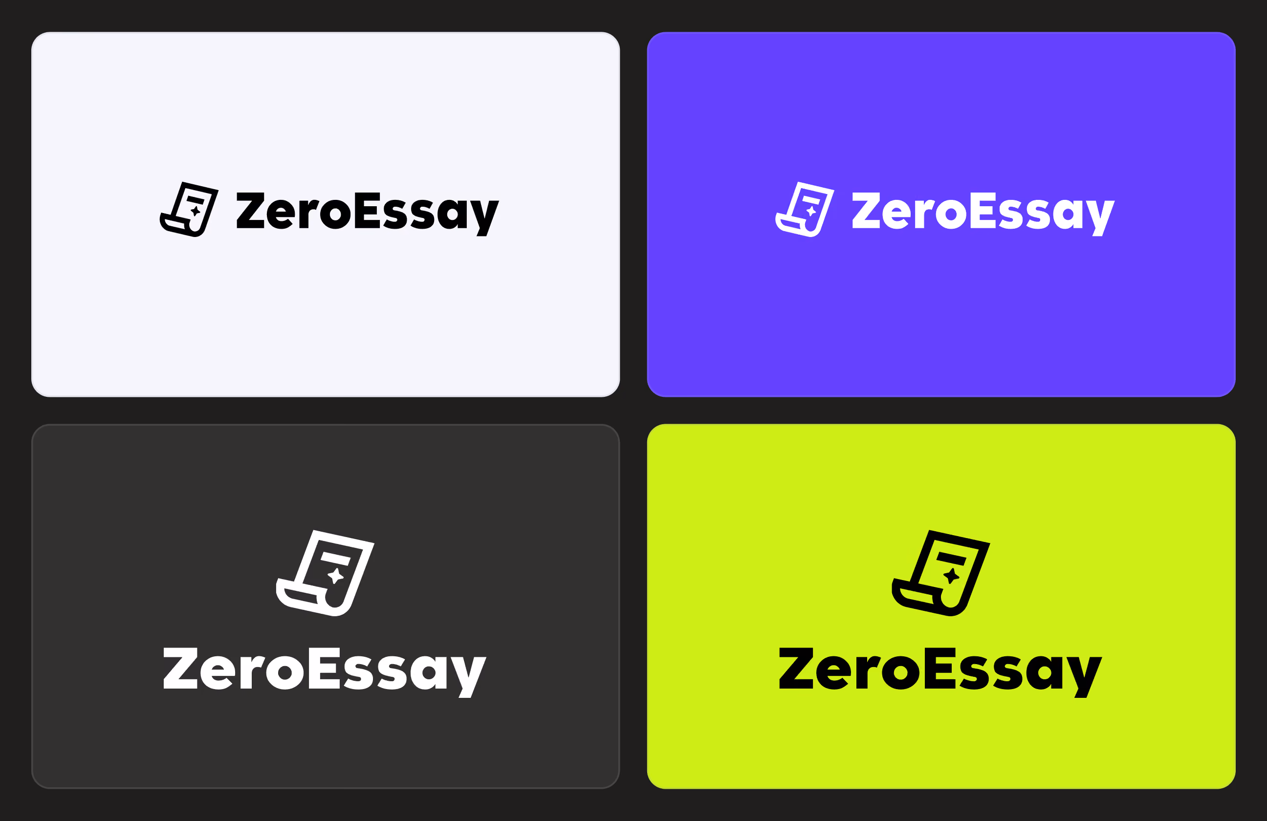 zeroessay-brand-identity-logo-variations