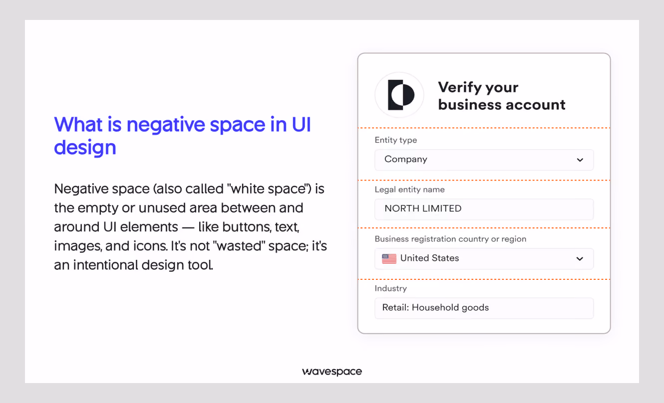 Negative space in UI UX design explained