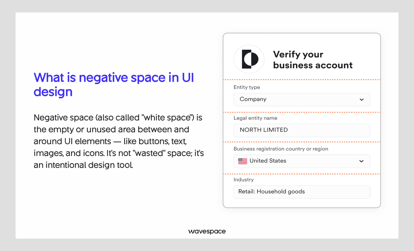 Negative space in UI UX design explained