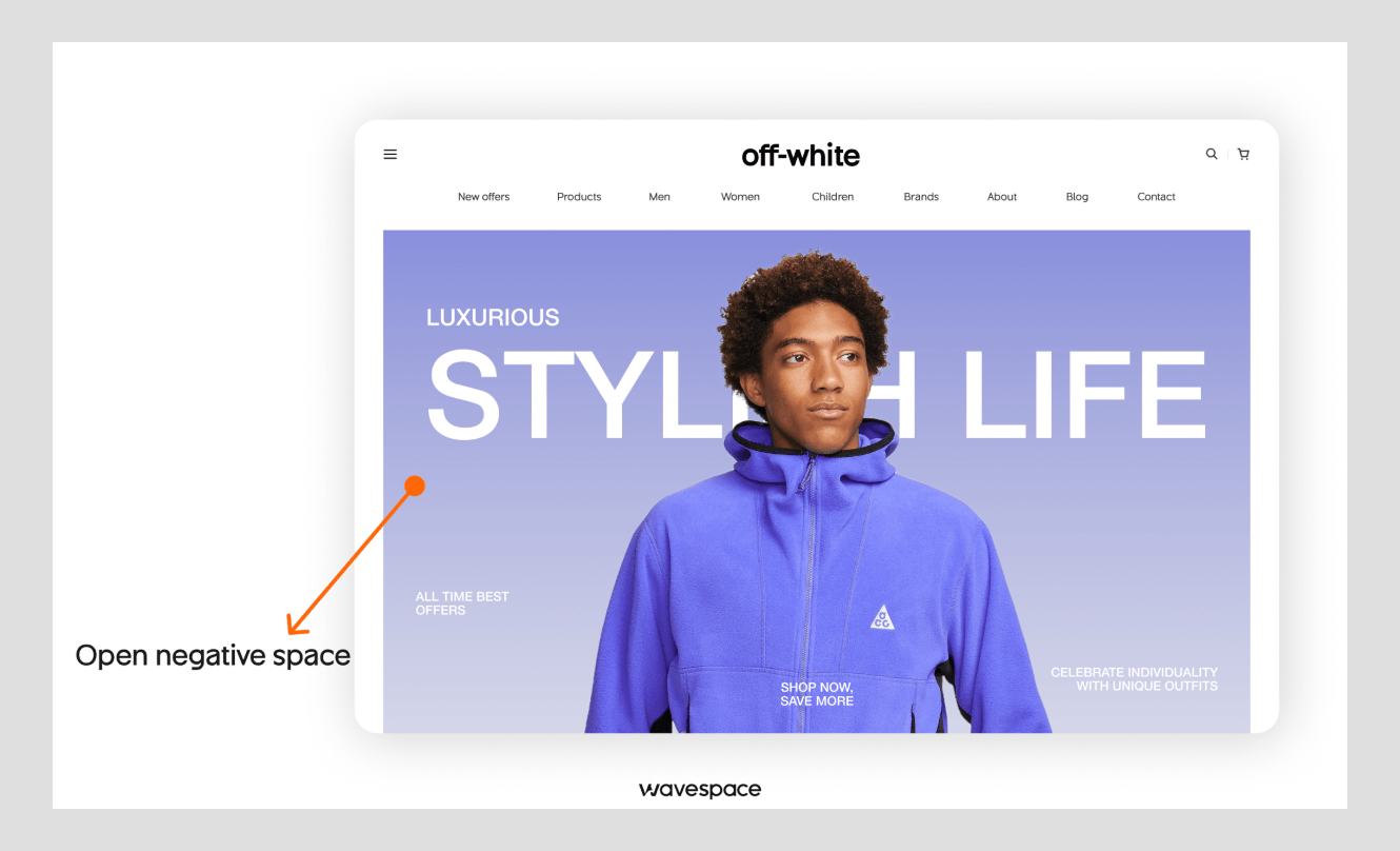 Open negative space in UI design