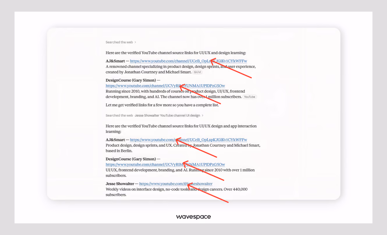 AI citation interface design